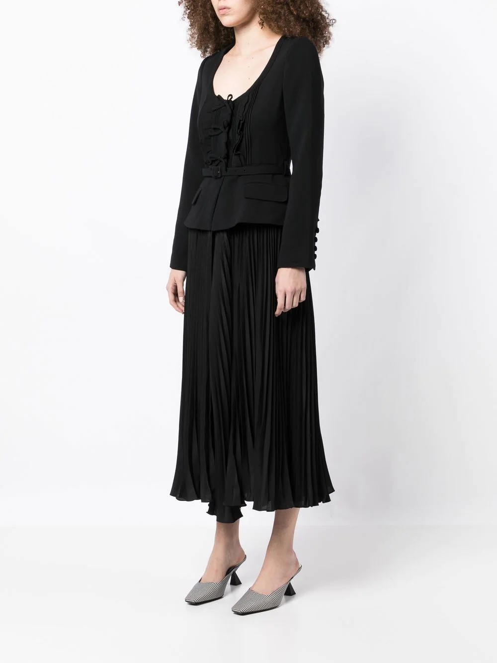 ruched crepe midi dress - 2