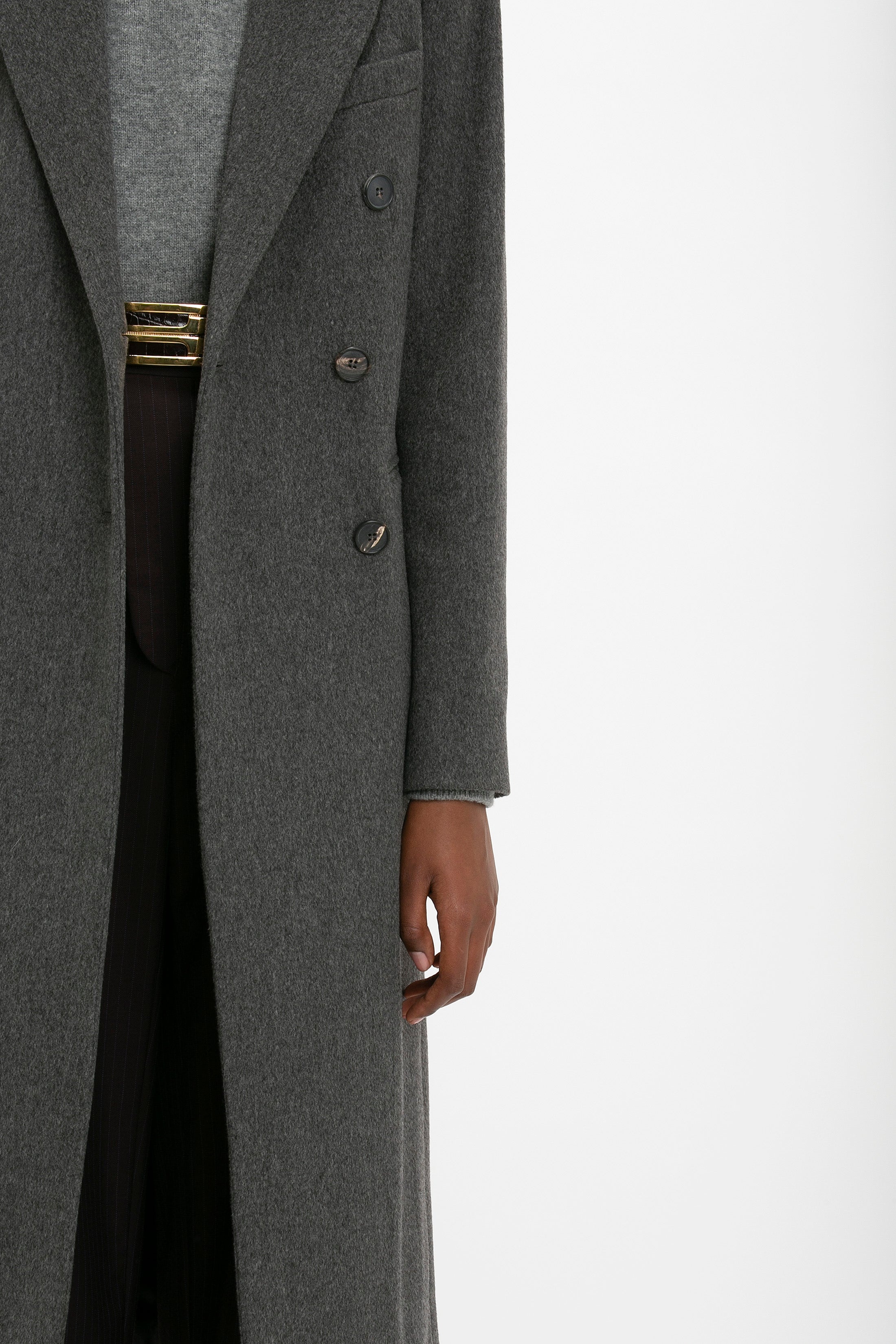 Tailored Slim Coat In Grey Melange - 5