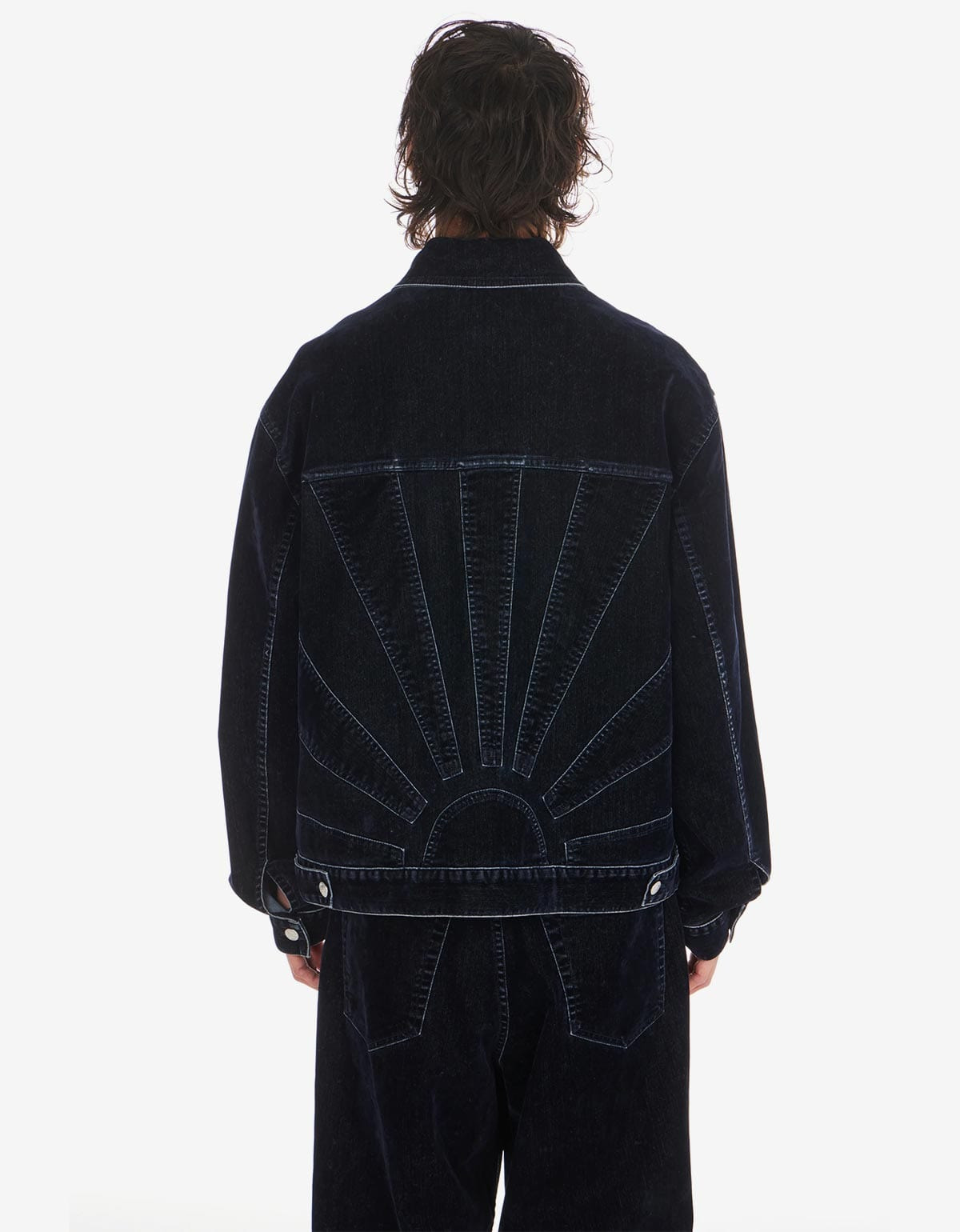 Nahmias Blue Moleskin Trucker Jacket - 3