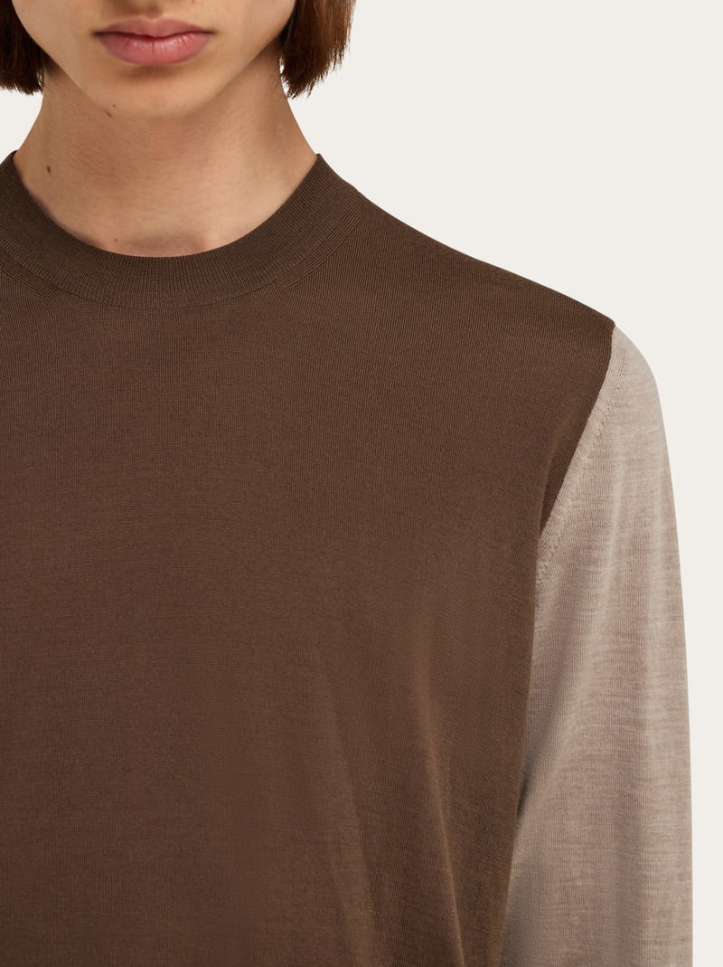 Light pure wool color block sweater 5