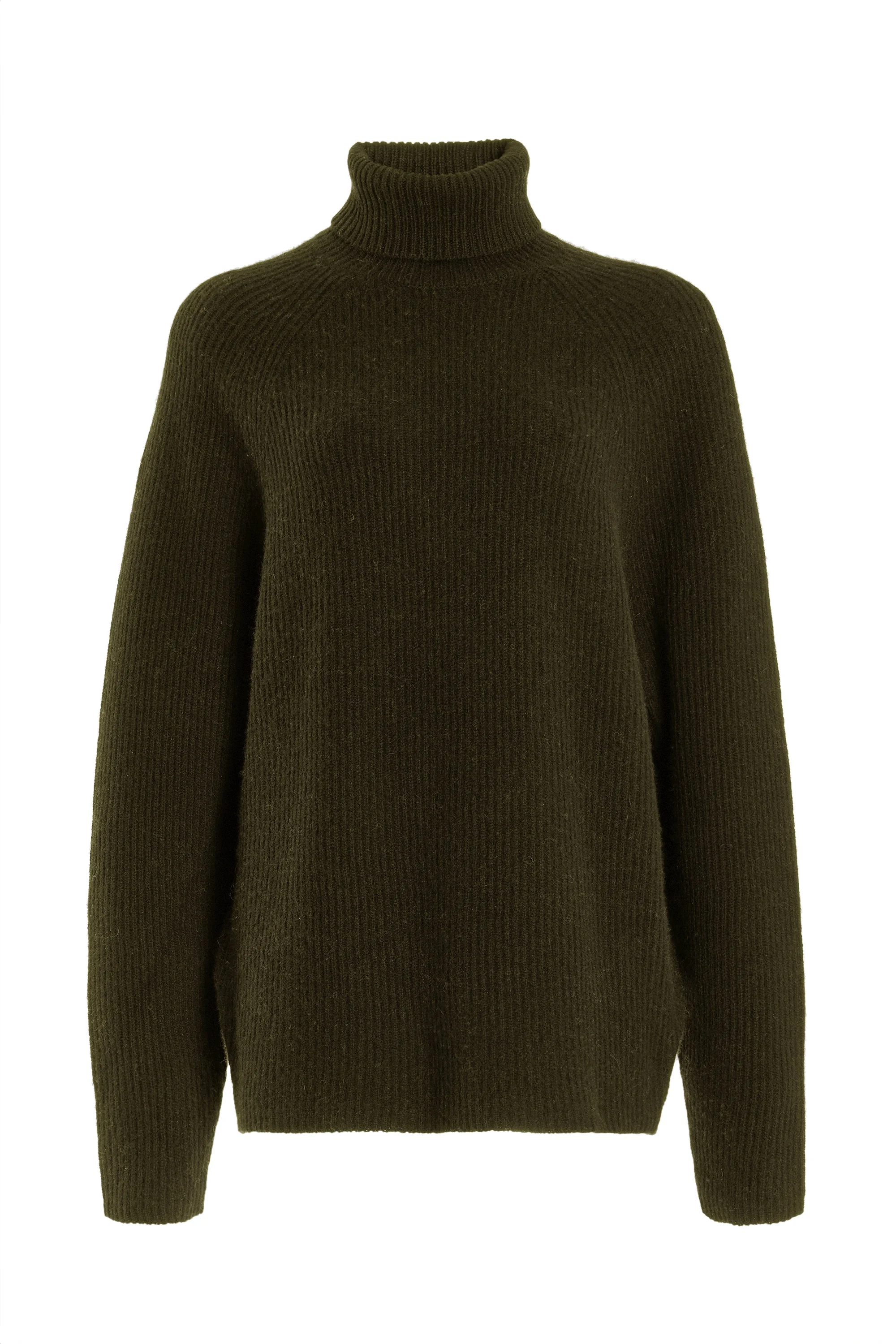 Wigman Knit Turtleneck Sweater in Olive Cashmere M - 1