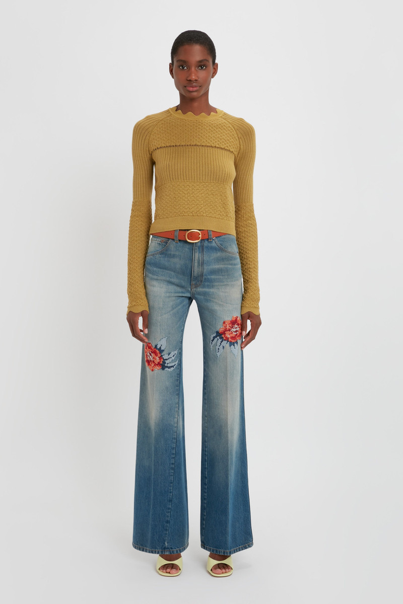 Victoria Beckham Long Sleeve Jumper In Olive outlook
