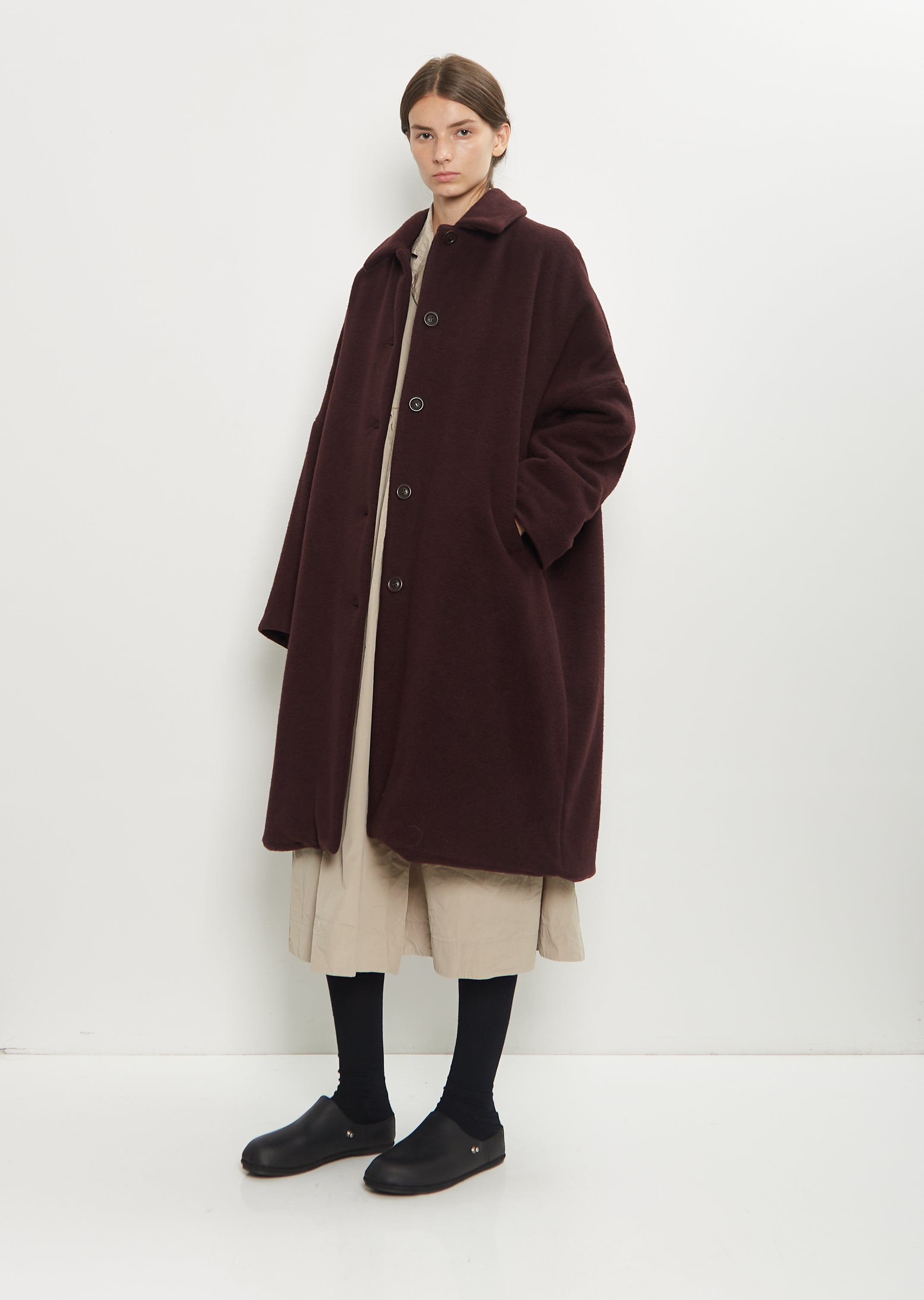 Big Blobby Cashmere Coat — Prune - 4
