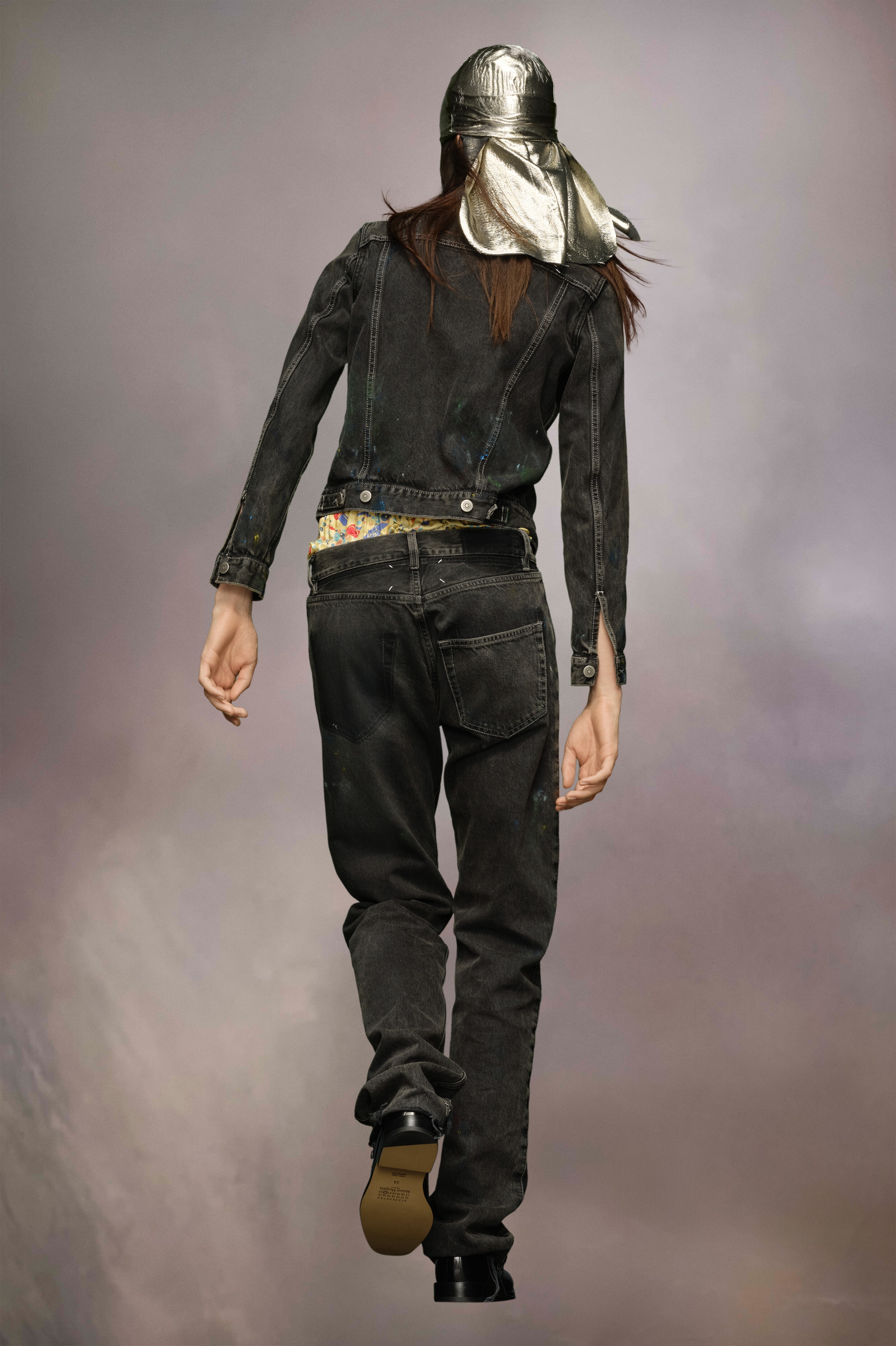 Paint denim jacket - 4
