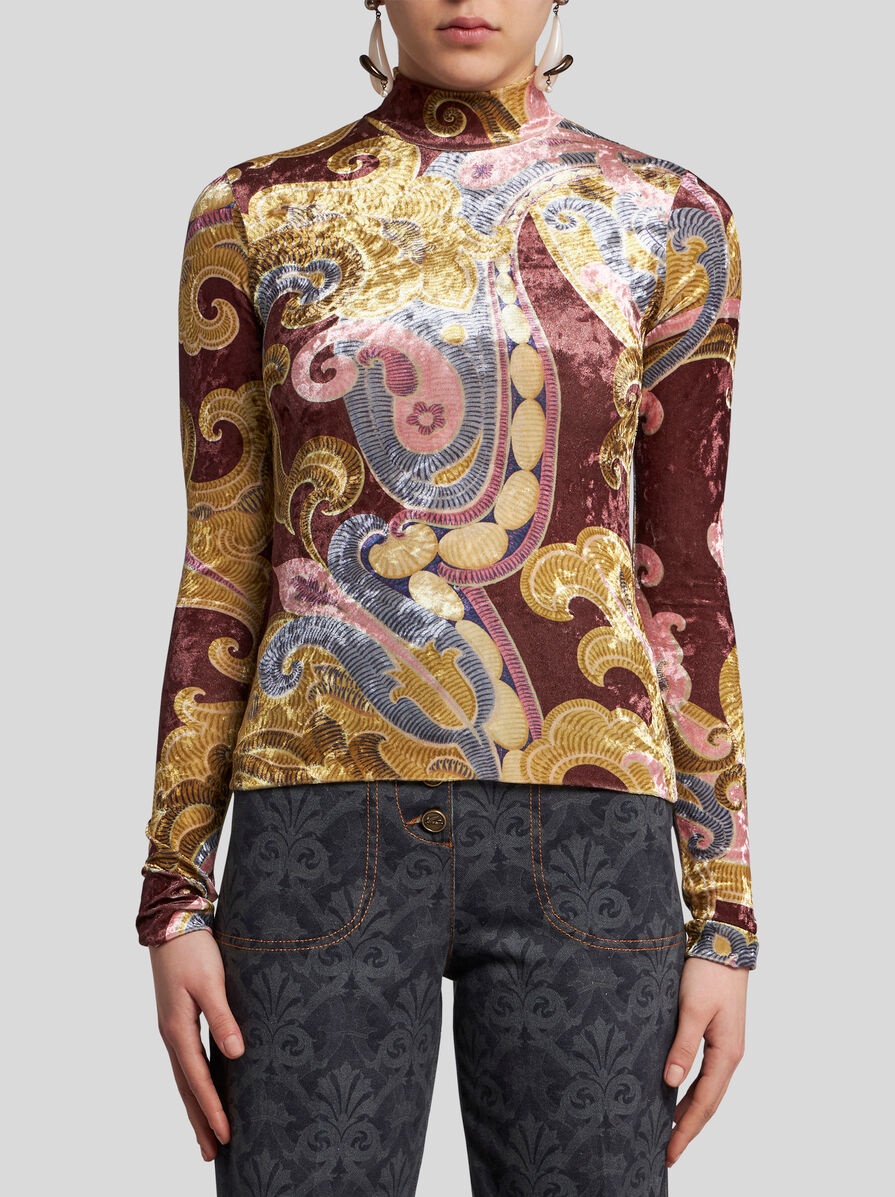 Tシャツ・カットソー Etro Fitted Top In Multicolored Printed Chenille Etro Fitted Top In Multicolored Printed Chenille | THE LIST