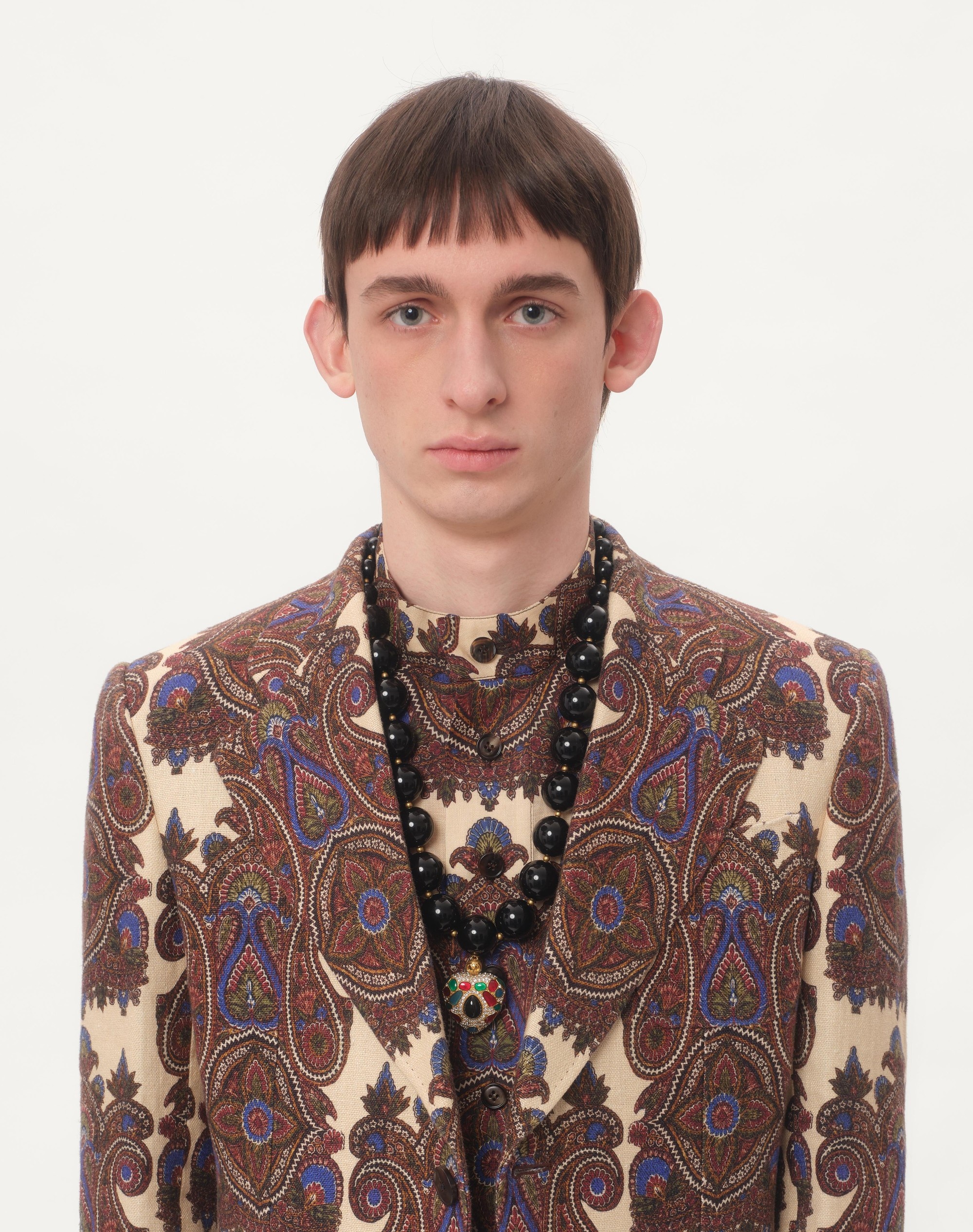SINGLE-BREASTED JACKET IN CANAPONE WITH VOYAGE IMAGINAIRE PRINT - 4