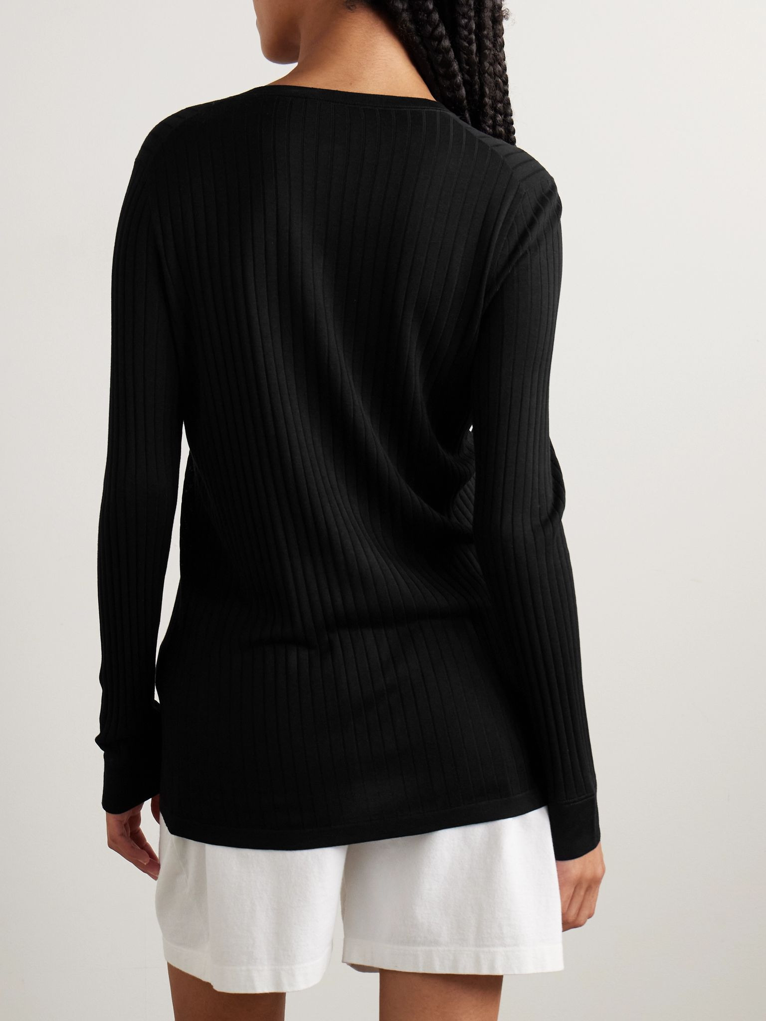 Kanya ribbed-knit cardigan Black - 3