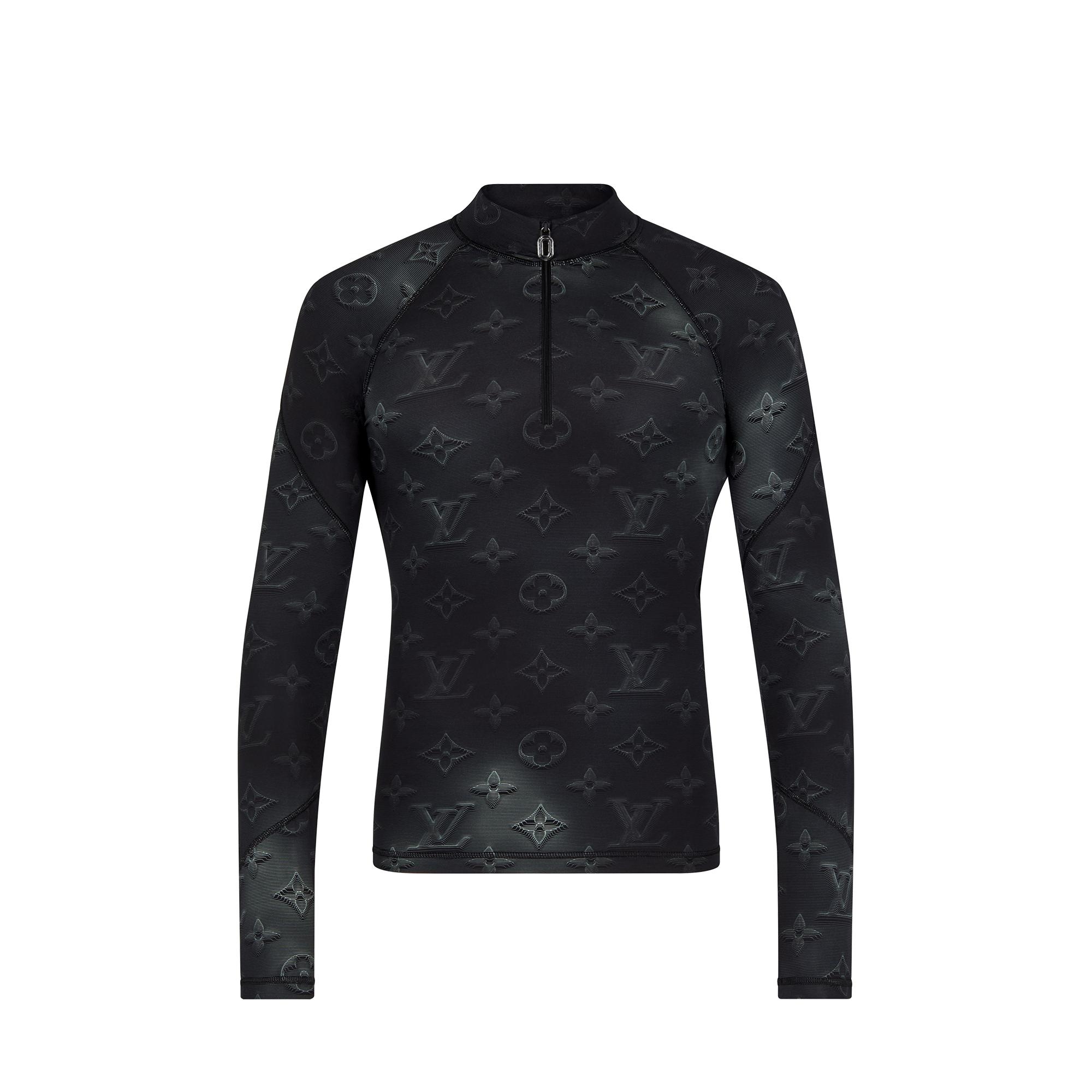 Technical Printed Half-Zip Long-Sleeved Top - 1