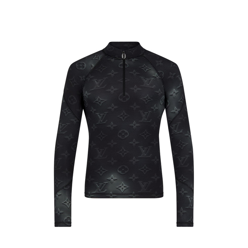 Technical Printed Half-Zip Long-Sleeved Top 1