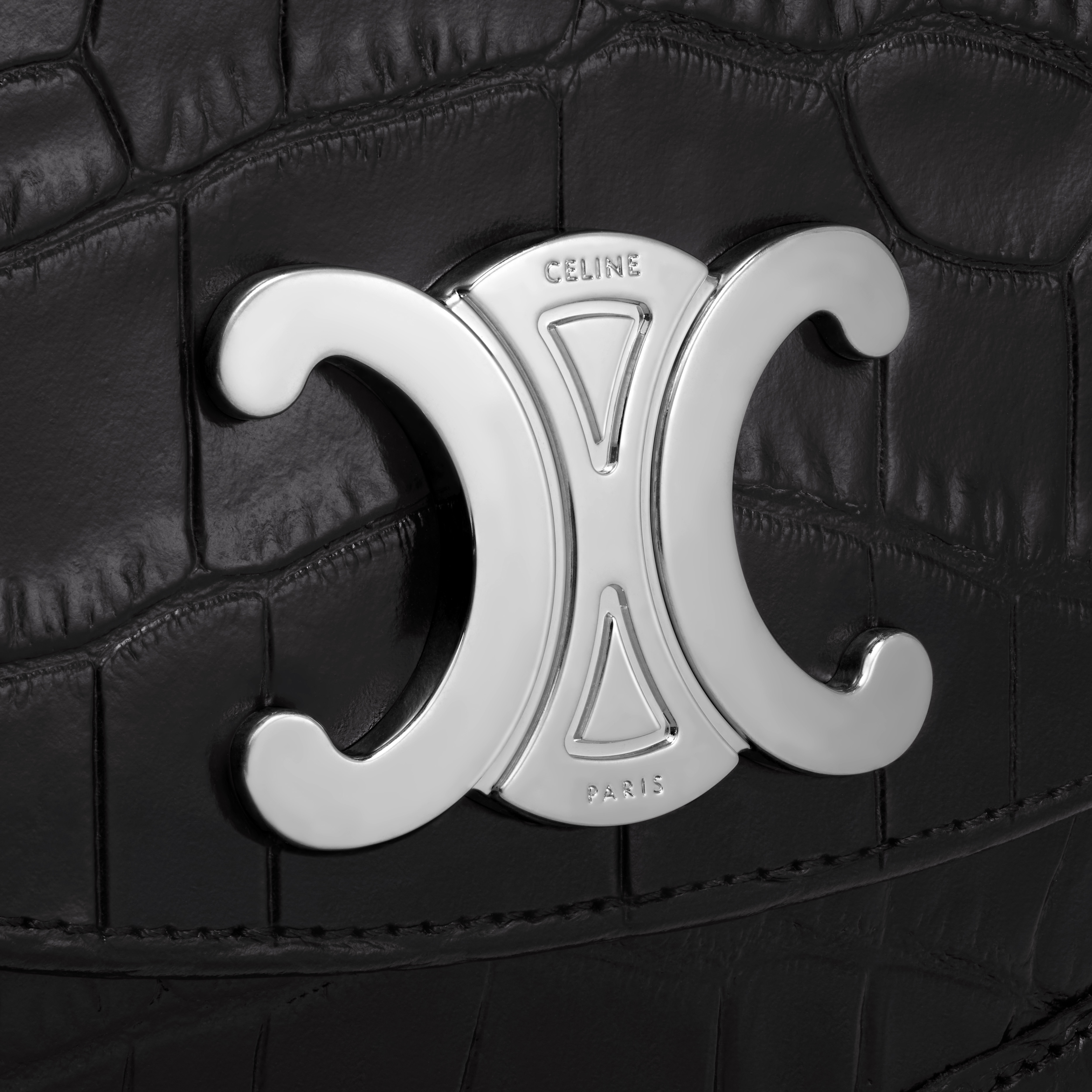 MEDIUM BESACE TRIOMPHE in CROCODILE EMBOSSED CALFSKIN - 5