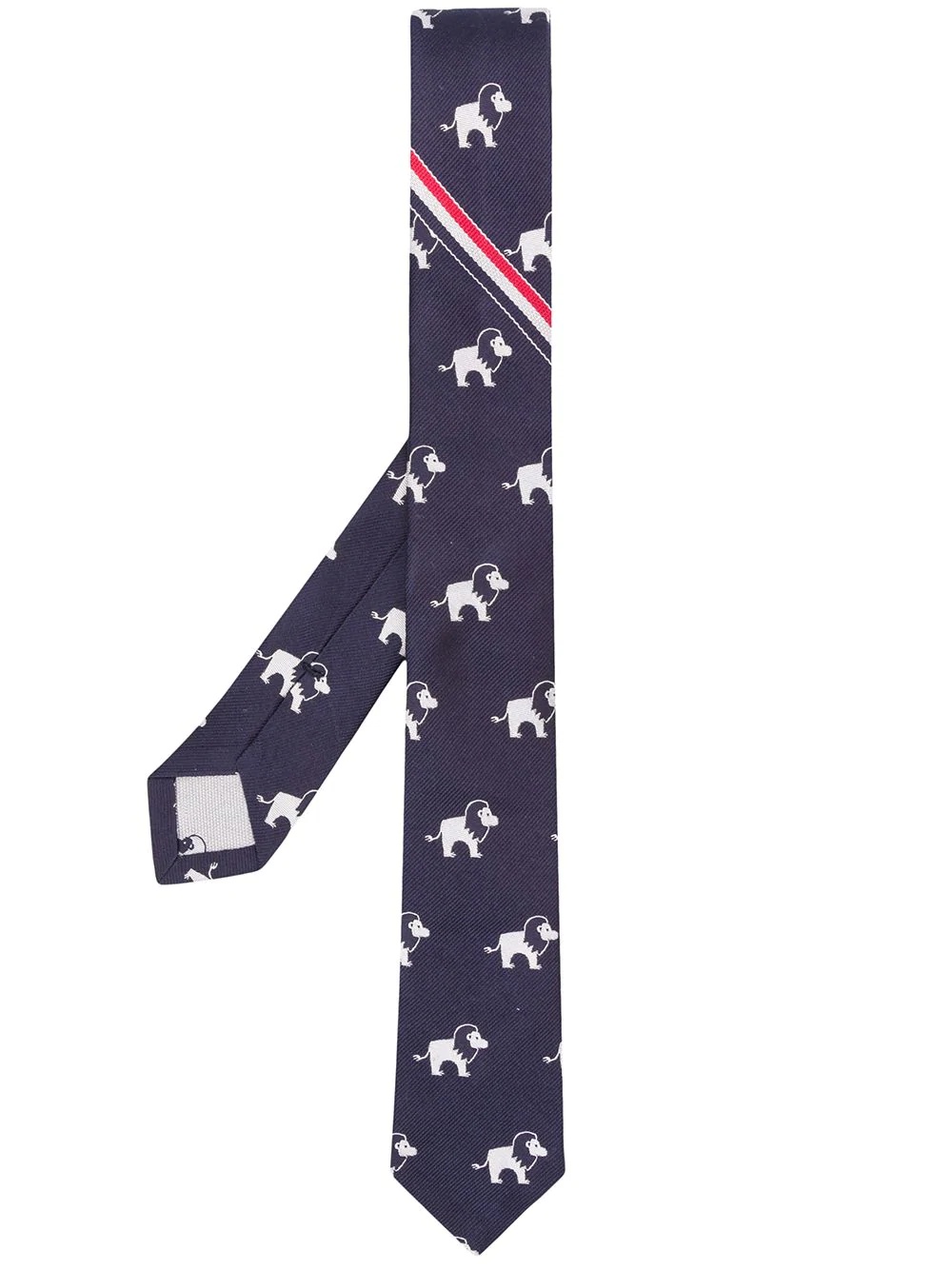 lion print tie - 1