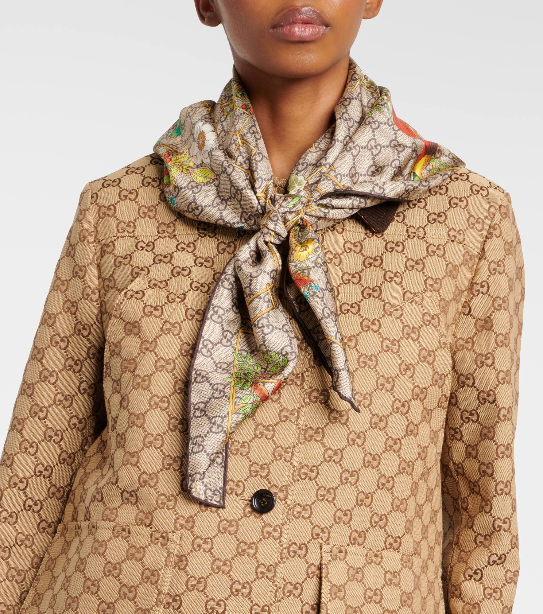 Printed silk twill scarf - 2