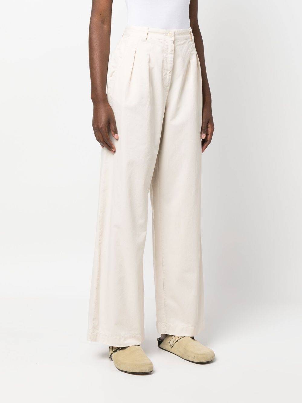 straight-leg cotton trousers - 3