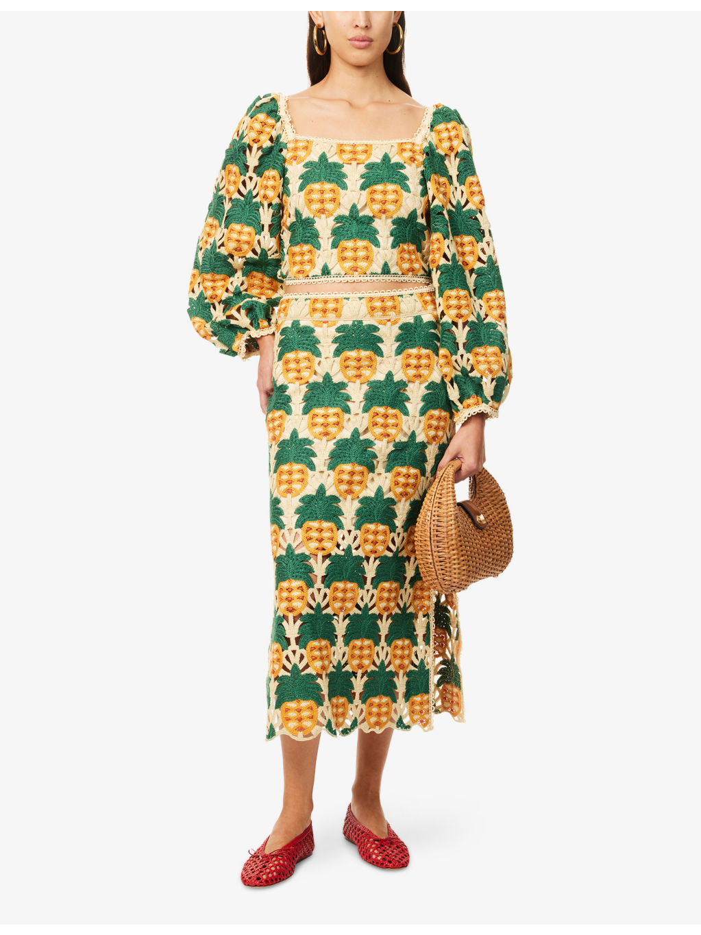 Pineapple Crochet Woven Top - 2