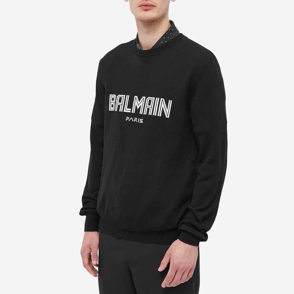 Balmain Merino Logo Crew Knit - 3