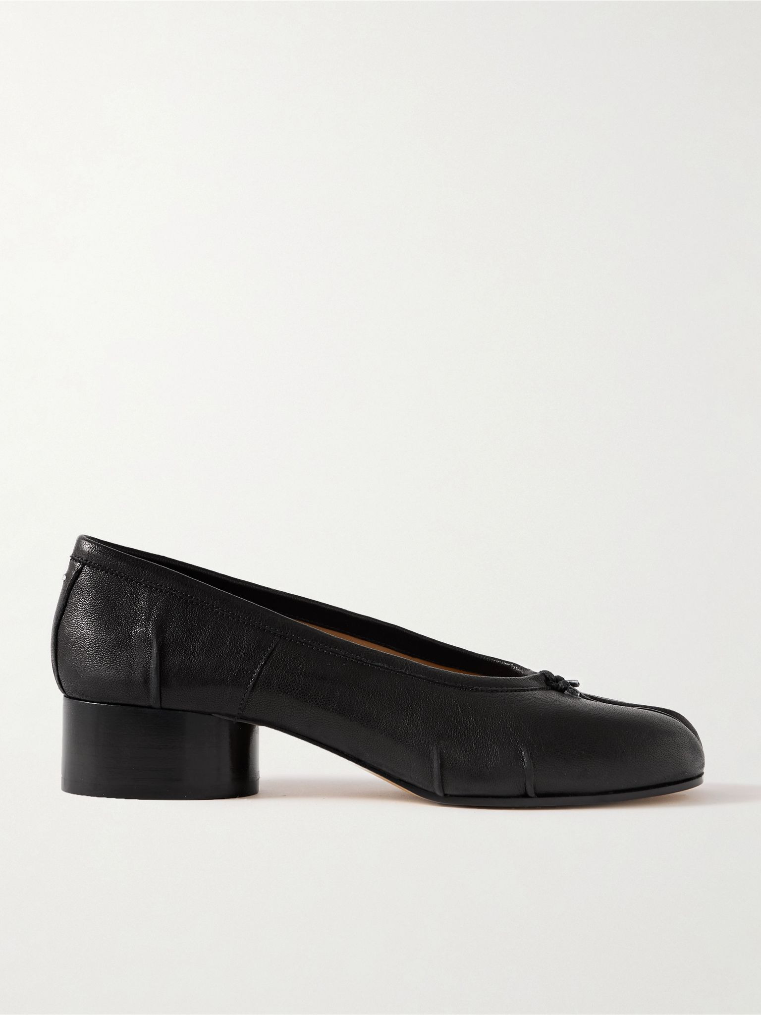 Tabi Ballerina split-toe leather pumps Black - 1