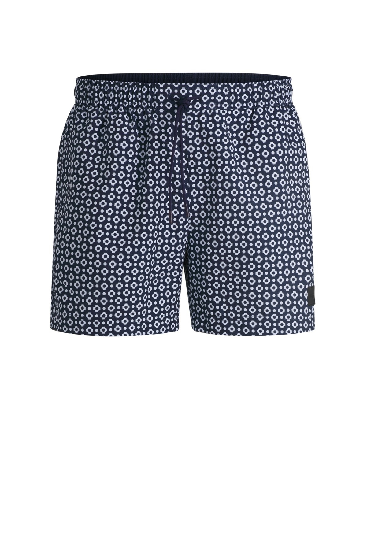 MICRO-PRINT QUICK-DRYING SWIM SHORTS WITH LOGO DETAIL - 1