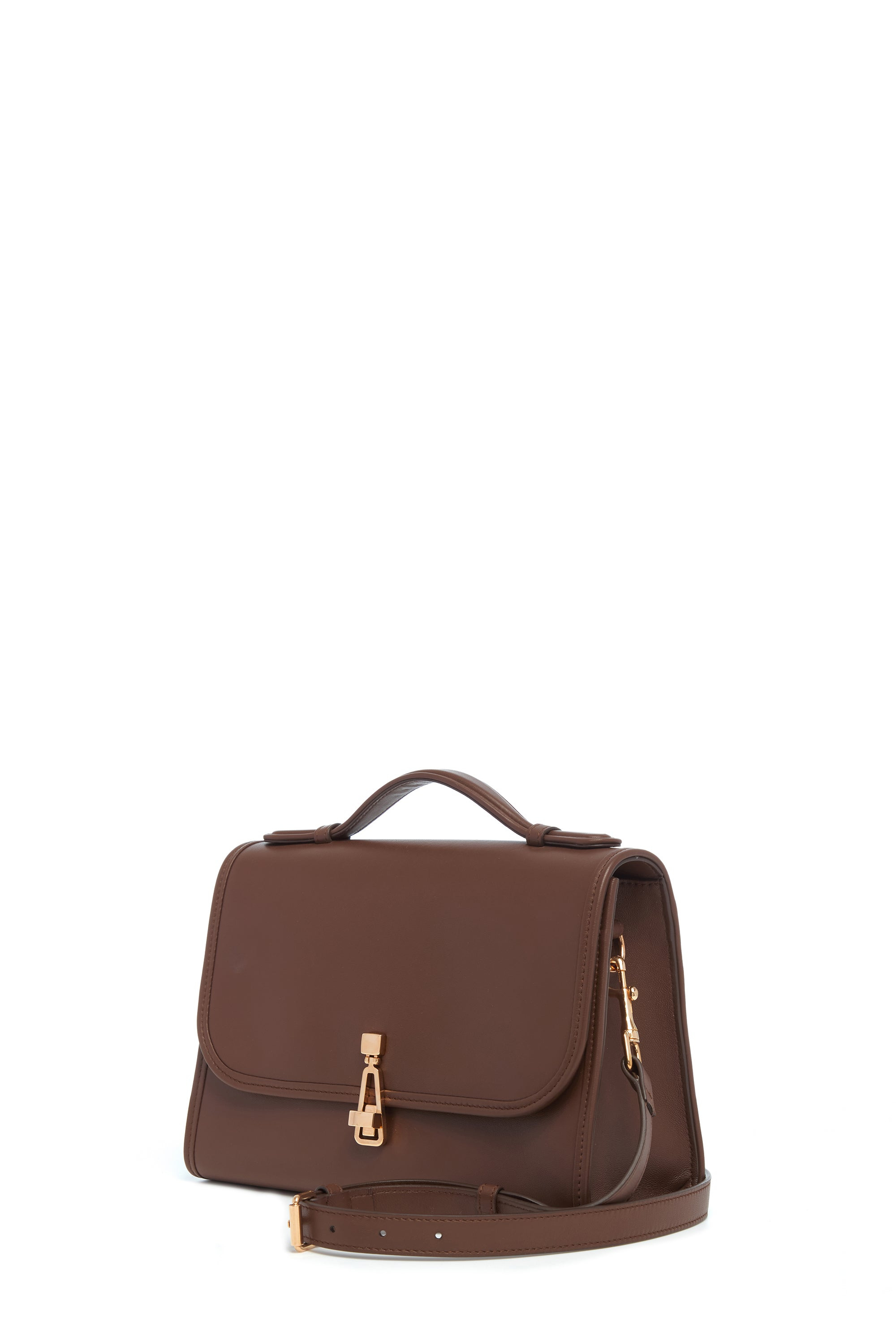 Medium Leonora Flap Bag in Chocolate Leather - 2