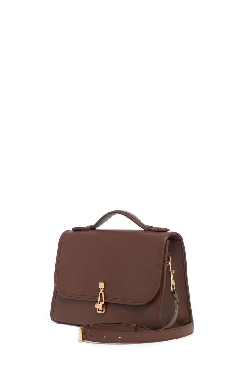 GABRIELA HEARST Medium Leonora Flap Bag in Chocolate Leather outlook