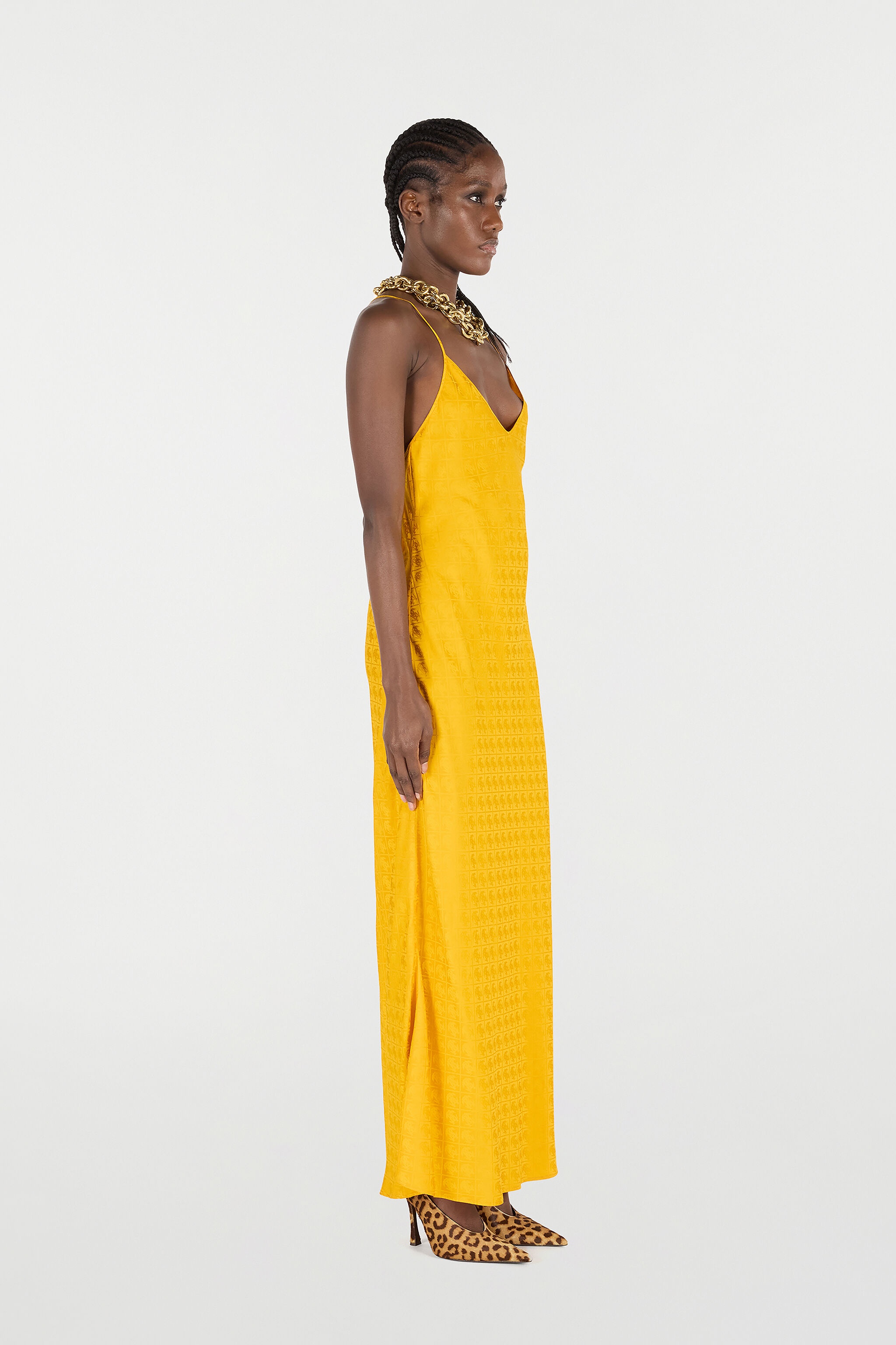 Long Dress with Mirror Snake Monogram - 3