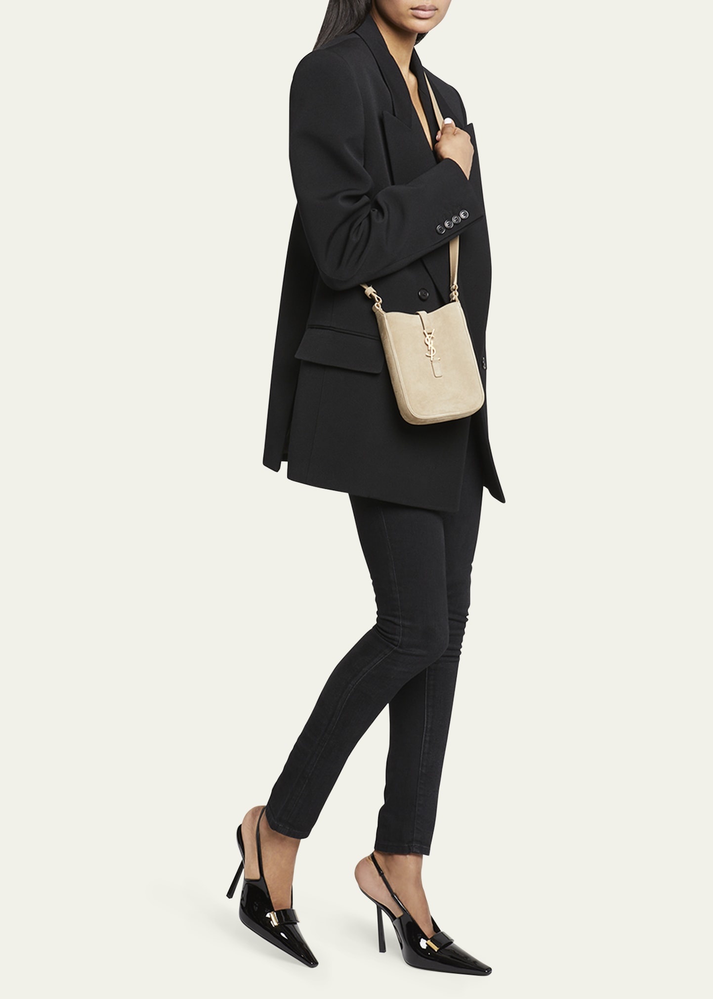 Le 5 A 7 Mini Suede Bucket Bag - 5