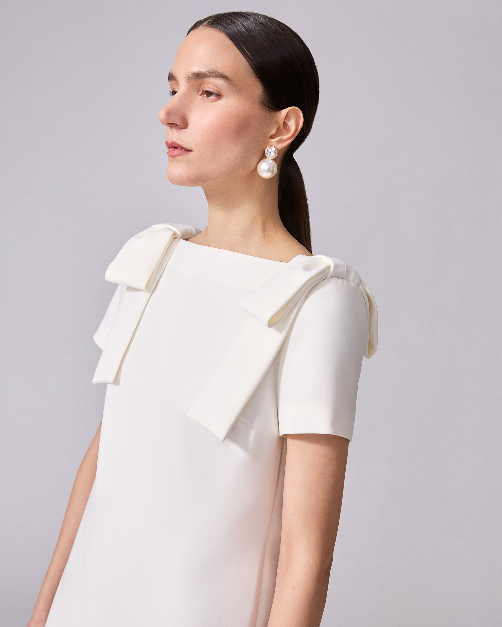 Column Gown with Bows - 4