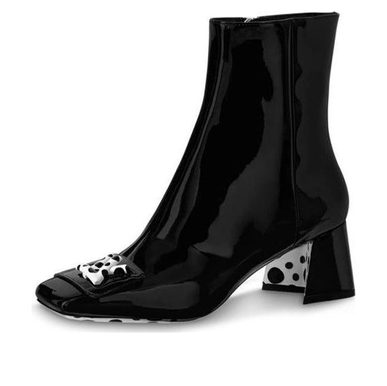 (WMNS) LOUIS VUITTON x YAYOI KUSAMA 55mm Heeled Boots 'Black' 1AB9OF - 1
