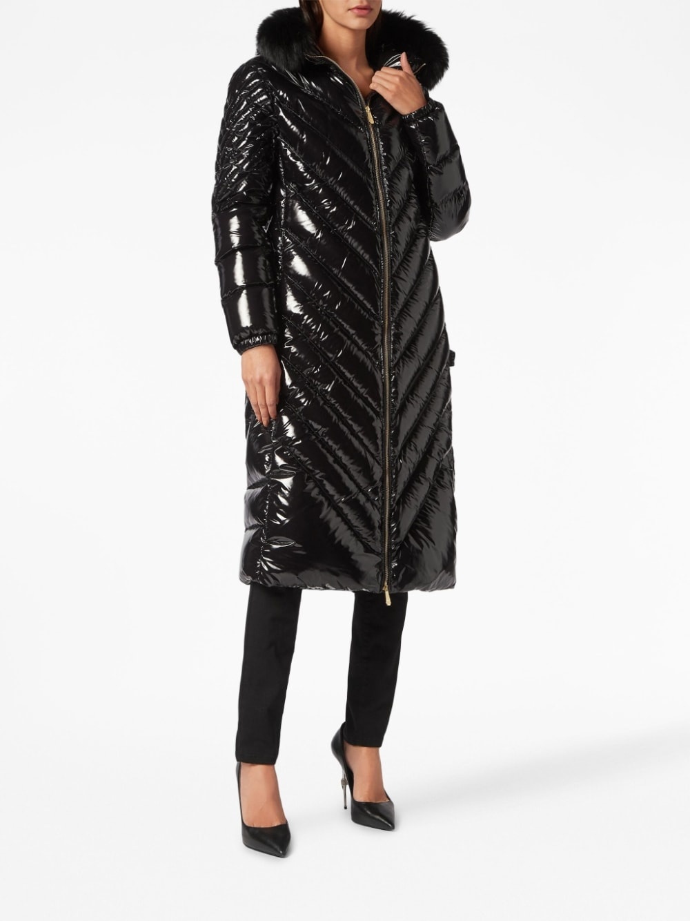 padded down hooded coat - 3