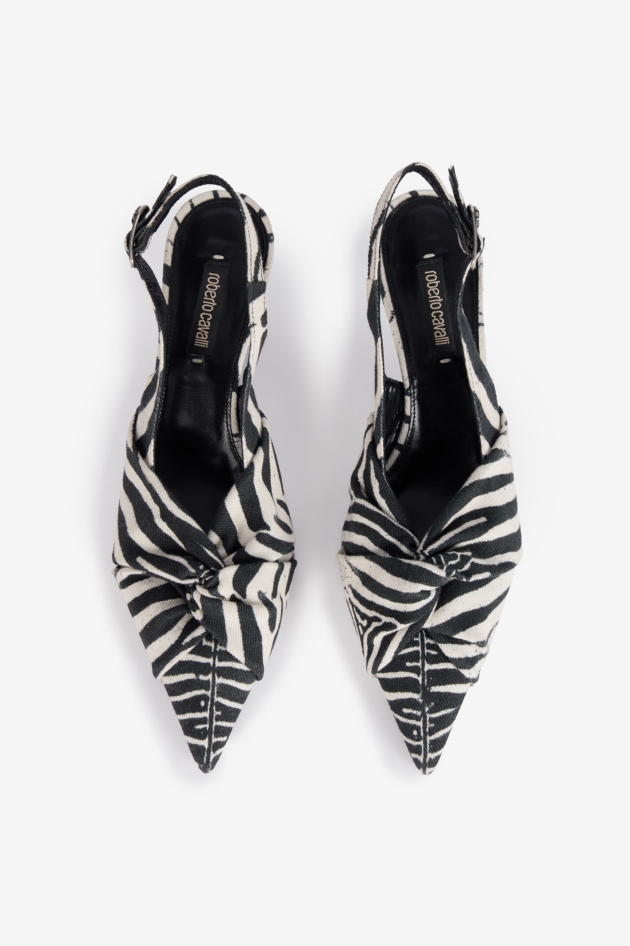 Zebra Print Slingbacks With Knotted Detail - 5