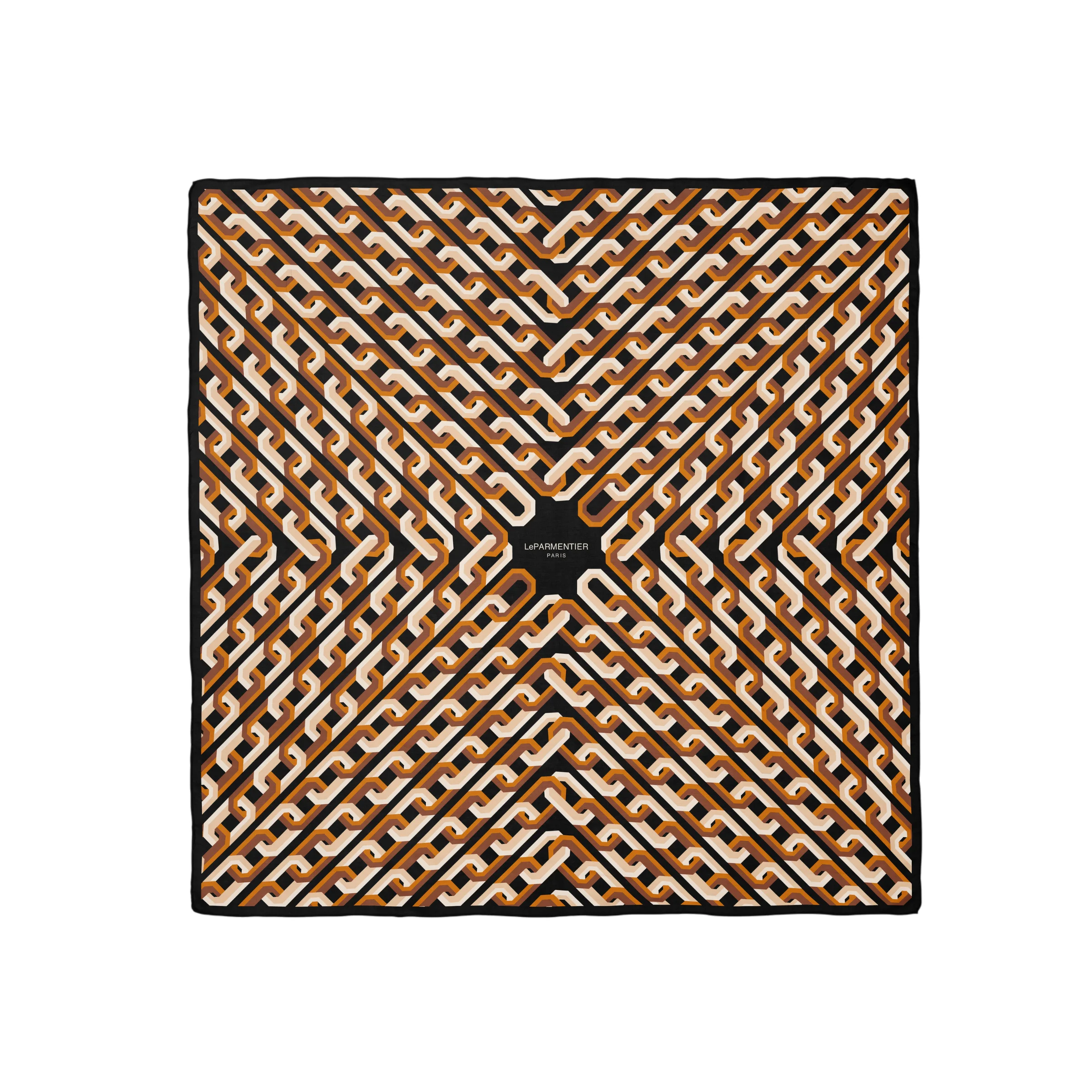 Chain Motif Silk Square Scarf - 1