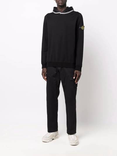 Stone Island contrast piping logo hoodie outlook