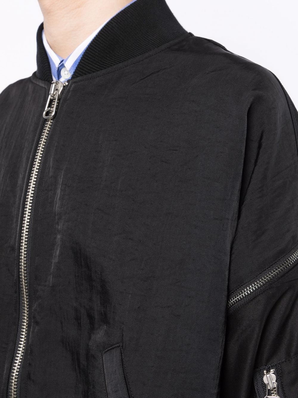 zip-detailing bomber jacket - 5