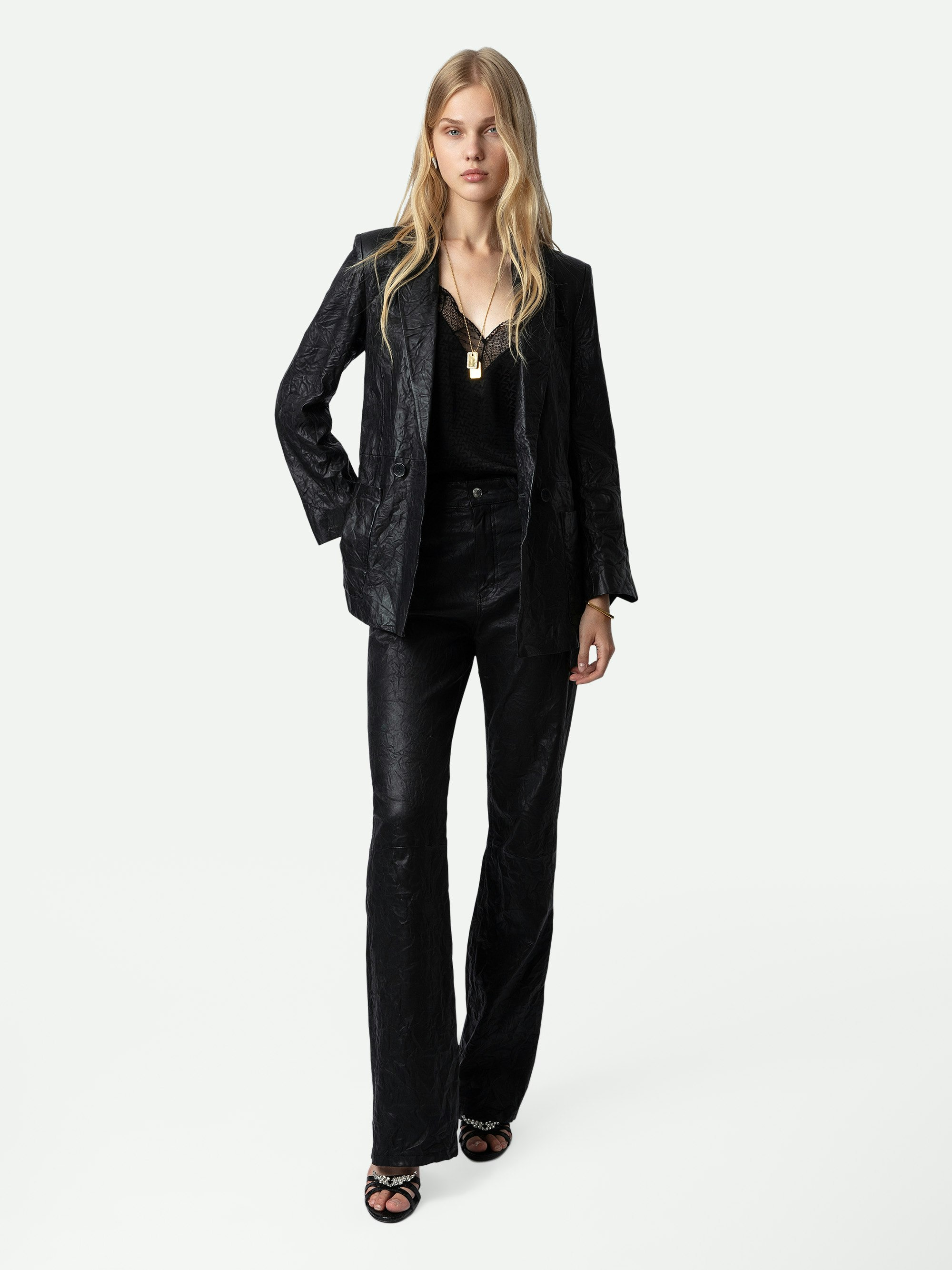 Visco Crinkled Leather Jacket - 2