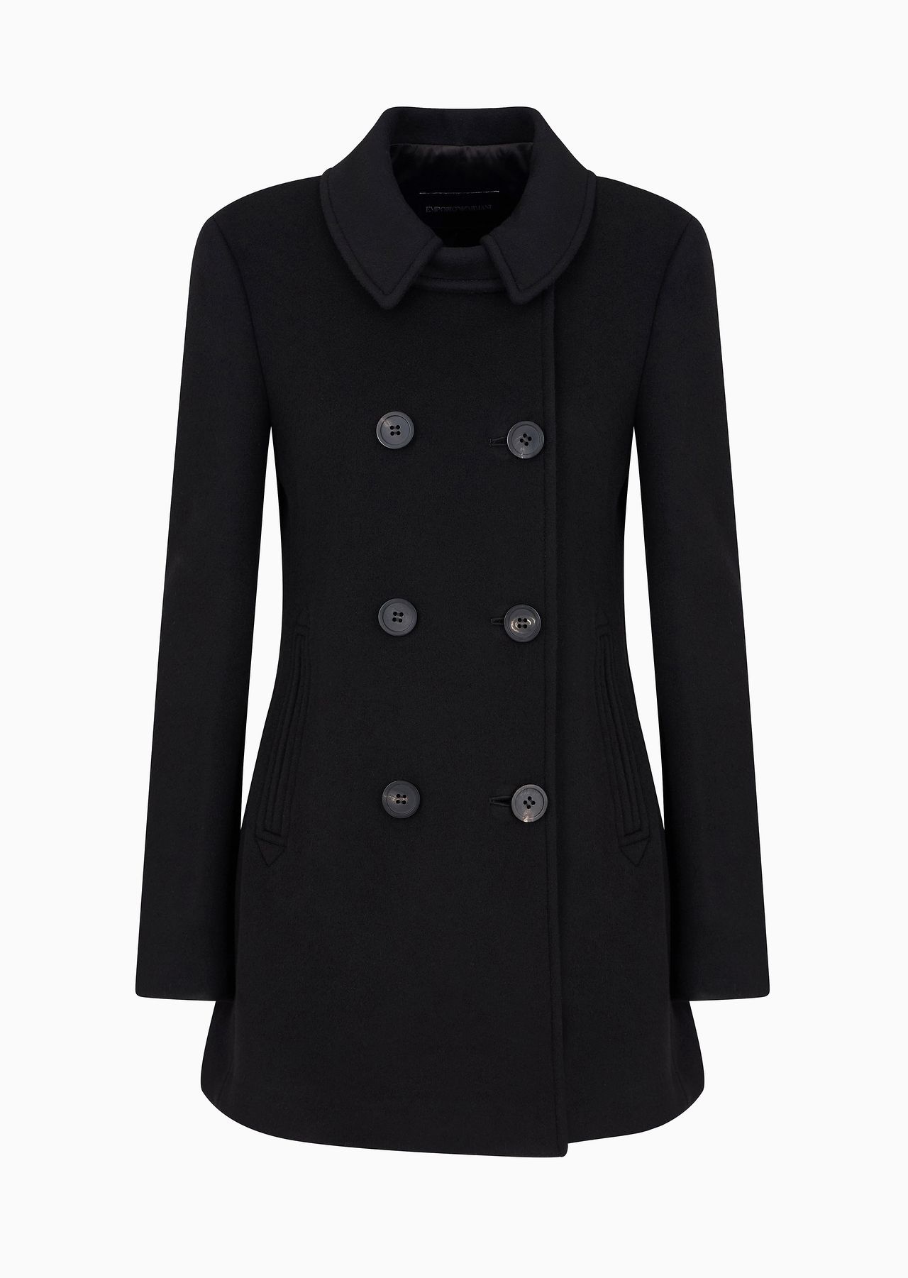 Double-breasted pea coat in Casentino wool - 1