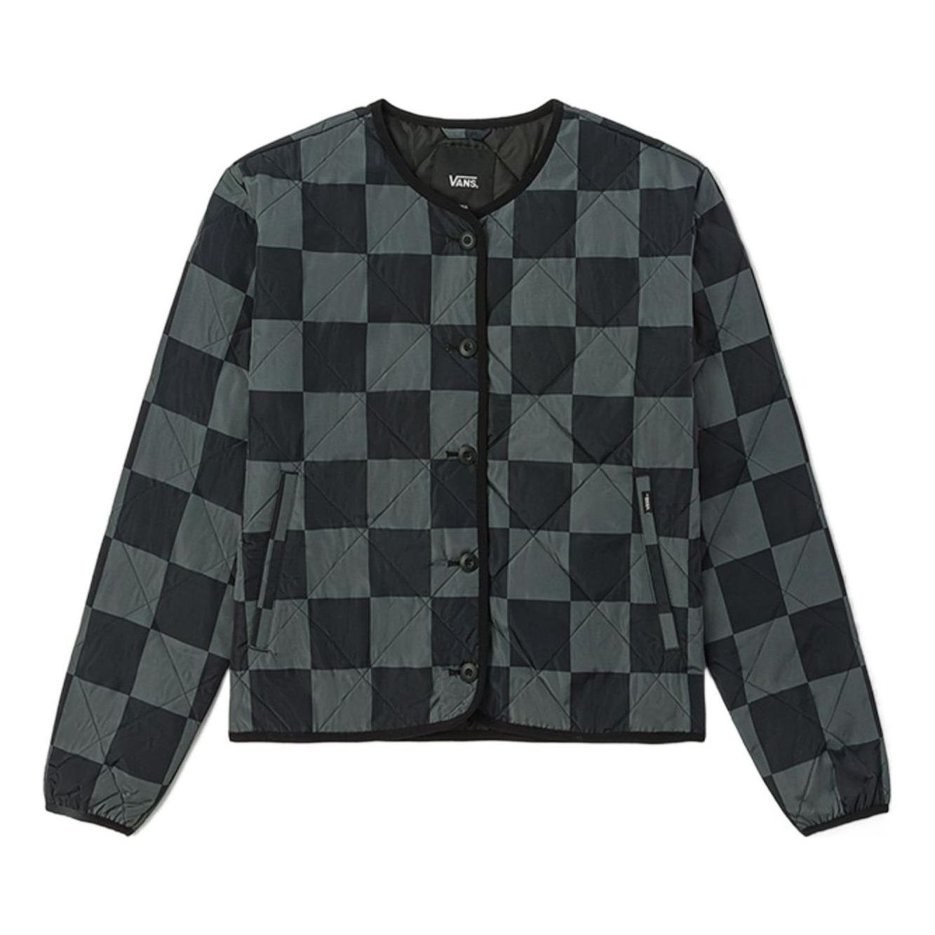 (WMNS) Vans Outdoor Club Forces Check Liner Jacket 'Grey Black' VN00043RKOU - 1