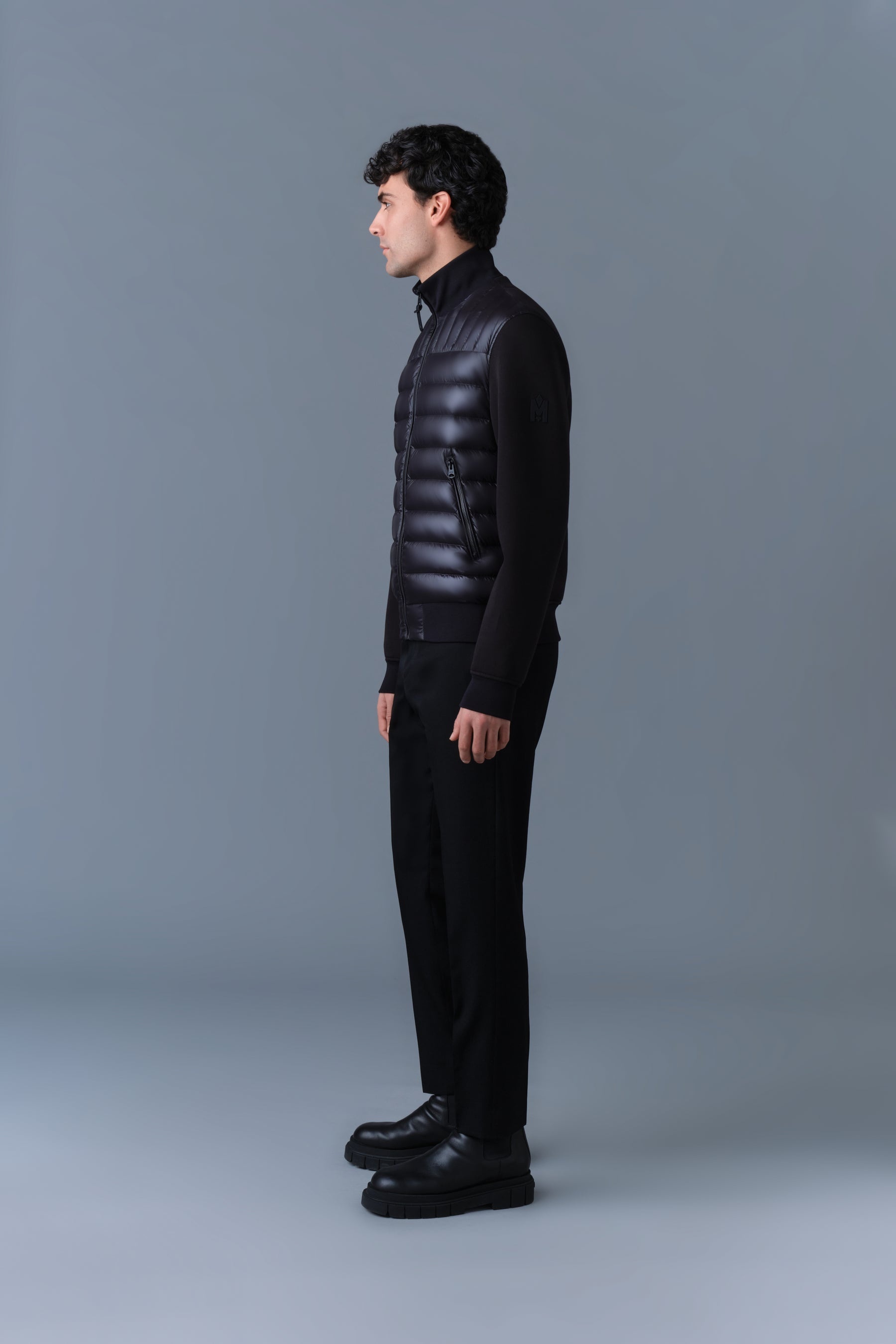 COLLIN-R Nano Down Mixed Media Bomber Jacket - 3