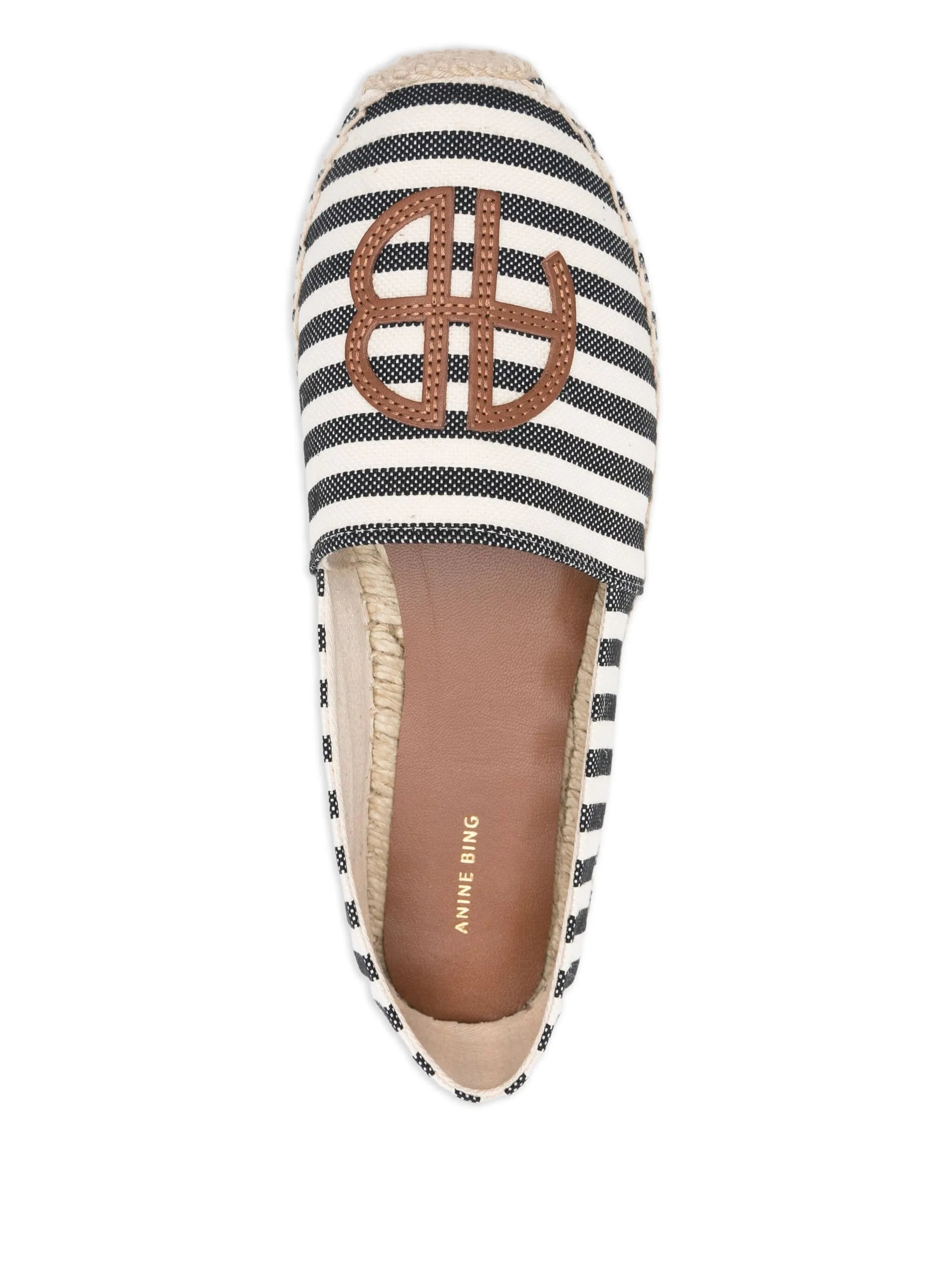 Anine Bing Paloma Striped Logo Espadrilles - 4