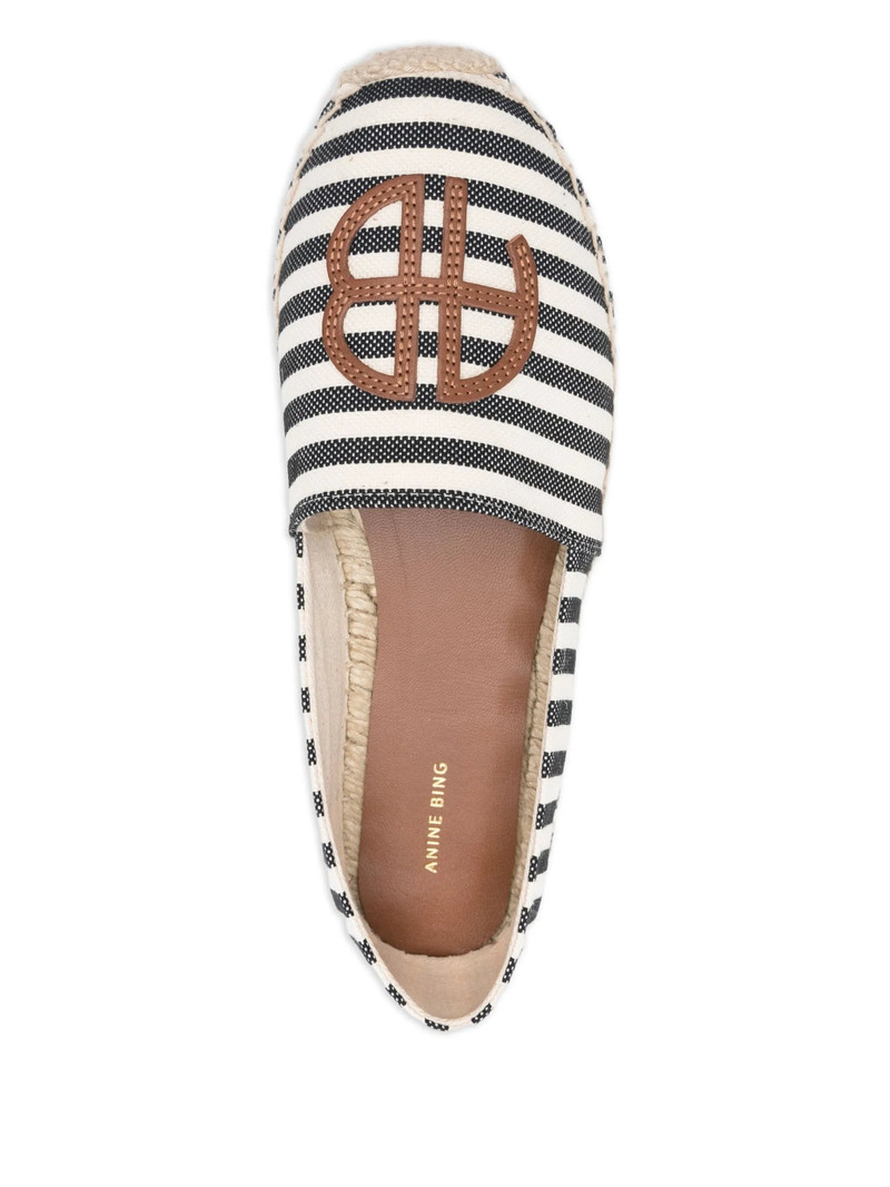 Anine Bing Paloma Striped Logo Espadrilles 4