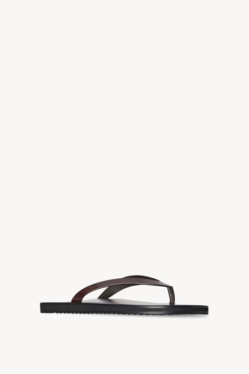 The Row City Flip Flop in Leather outlook