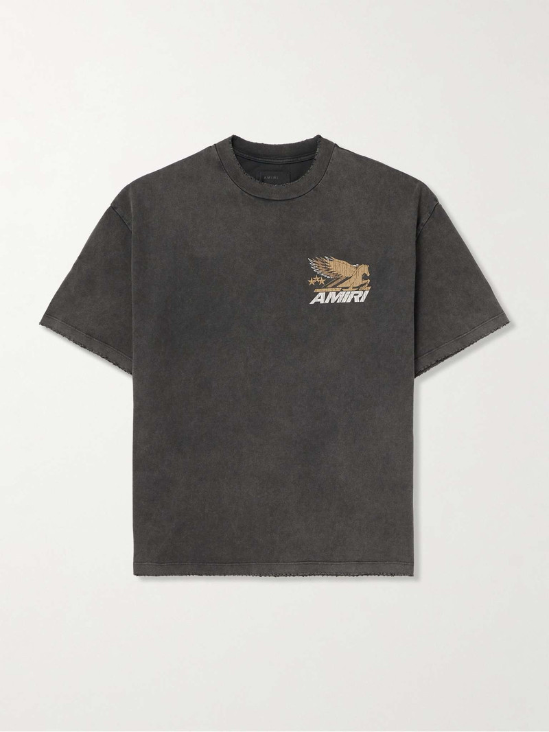 Vintage Pegasus Oversized Distressed Logo-Print Cotton-Jersey T-Shirt 1