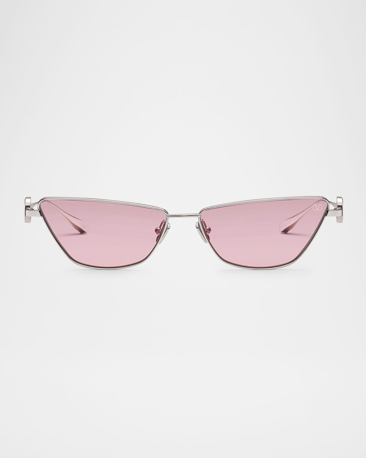 V-Logo Titanium Cat-Eye Sunglasses - 1