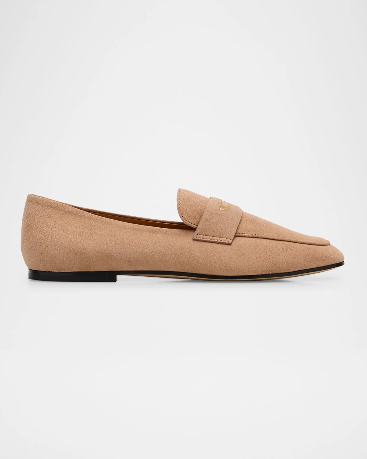 Suede Bar Detail Loafers - 1