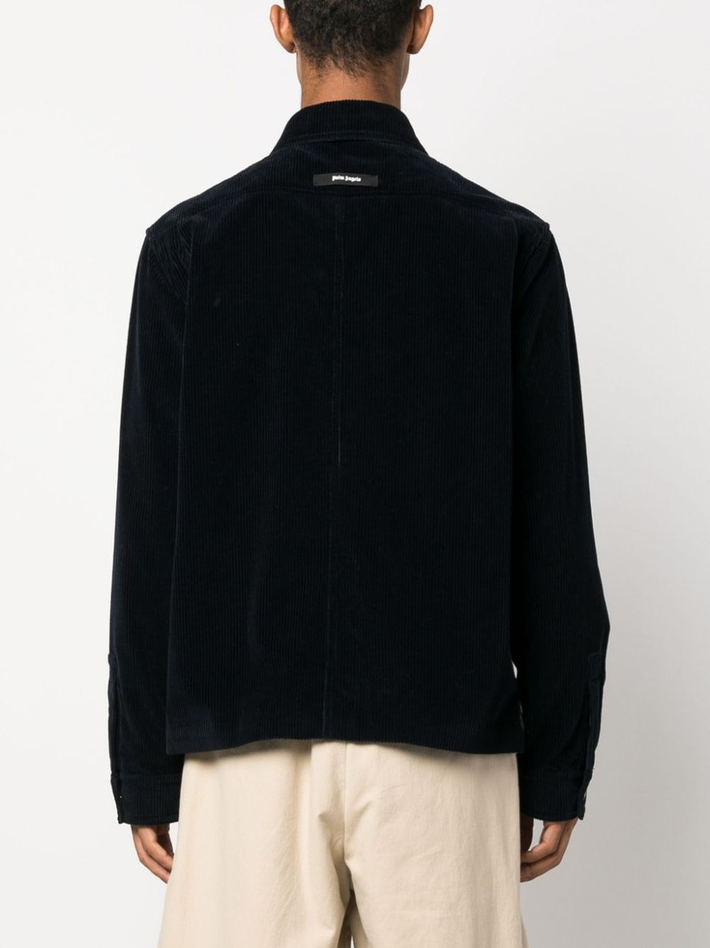 crochet-stripe corduroy shirt jacket 4
