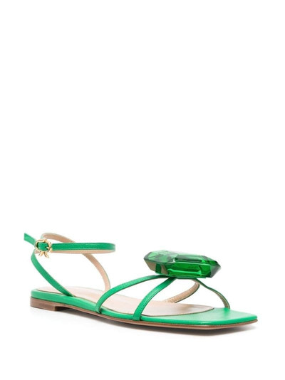 Gianvito Rossi embellished leather flat sandals outlook