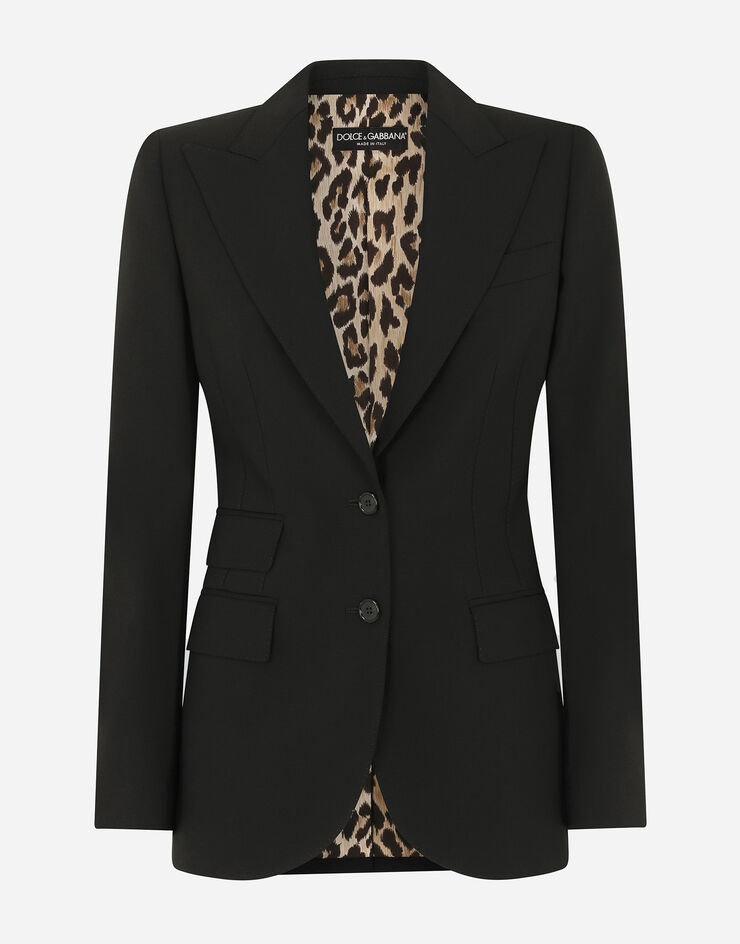 Single-breasted woolen Turlington blazer - 1