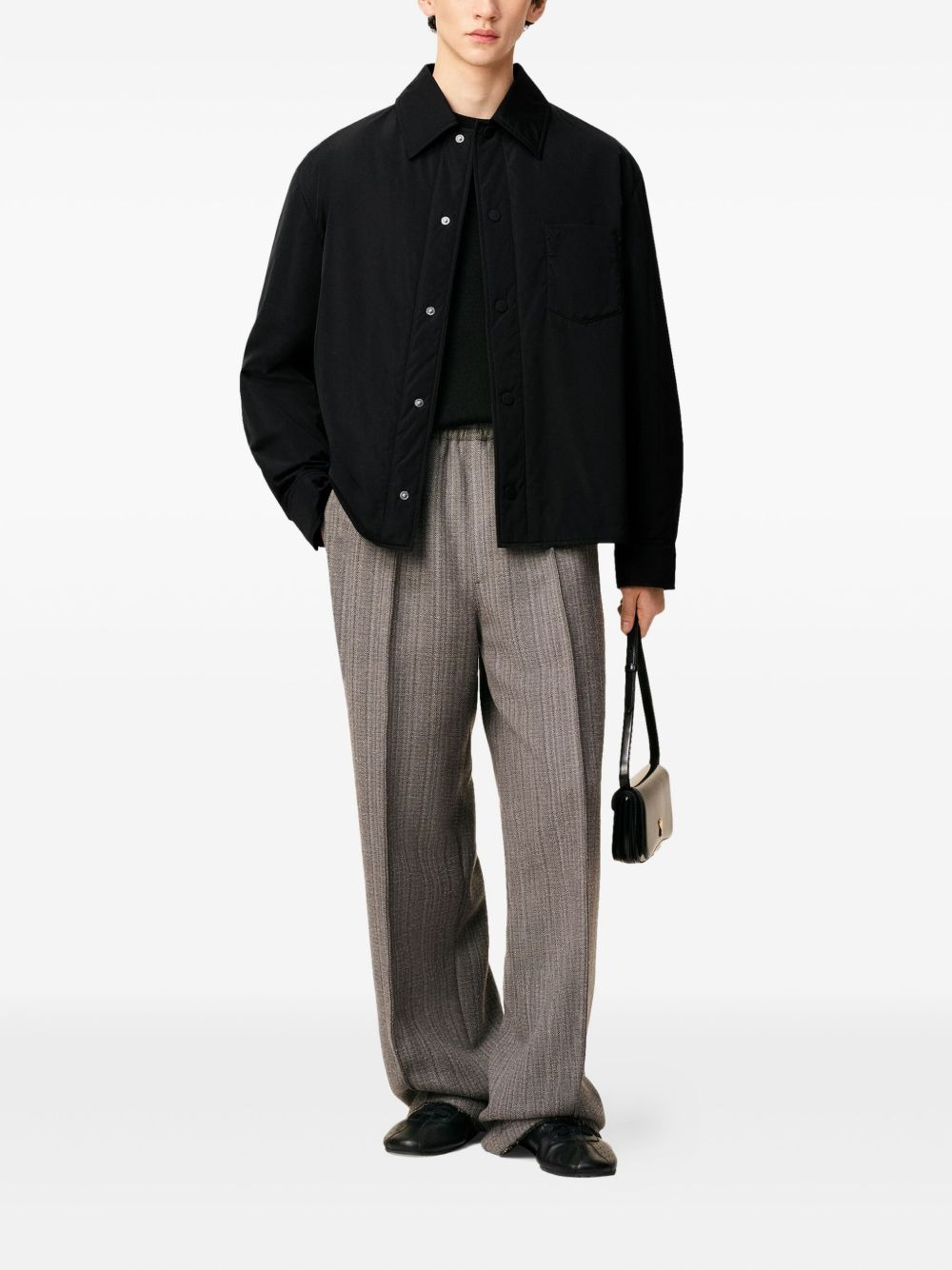padded chest-pocket overshirt - 2