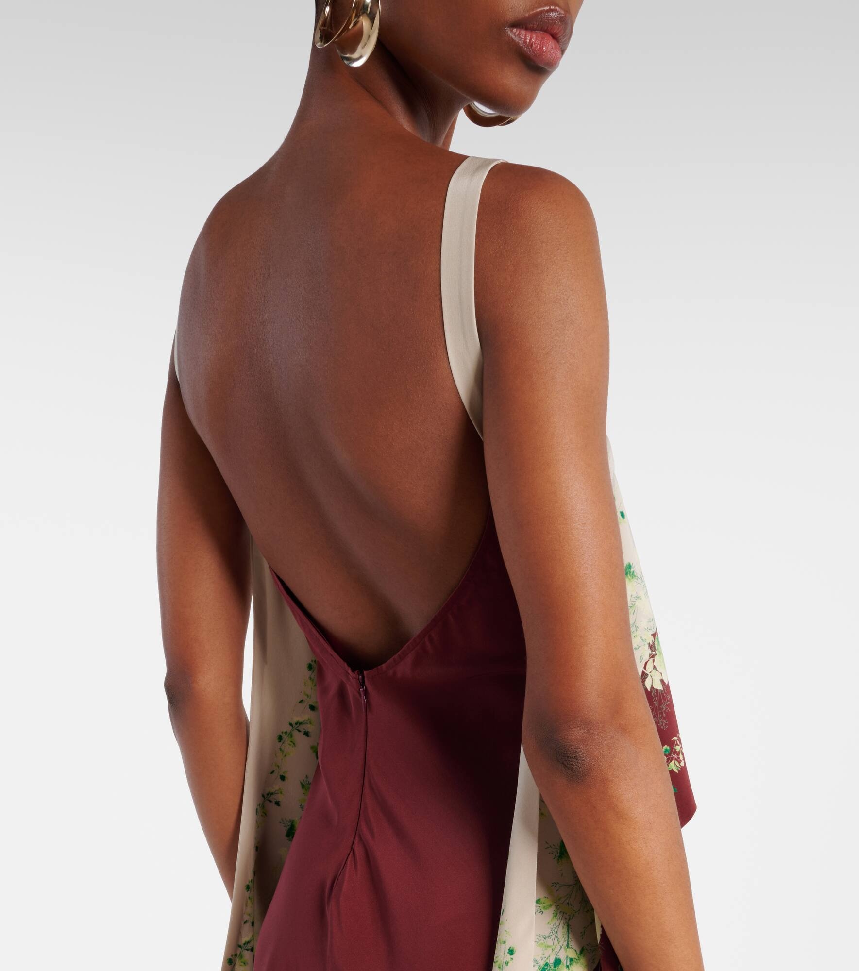 Floral silk crêpe de chine midi dress - 7