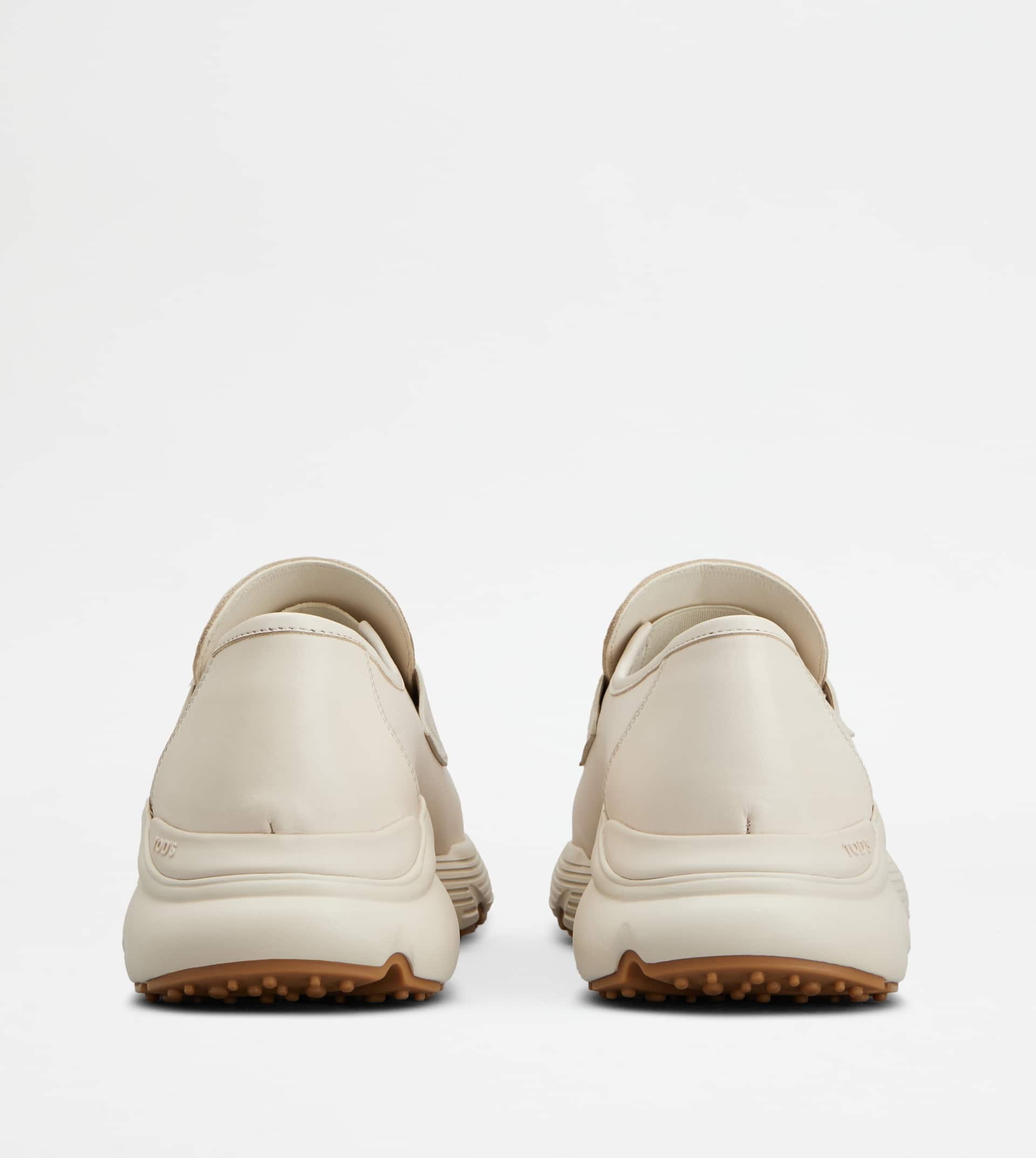 SPORTY LOAFERS IN LEATHER - OFF WHITE - 3