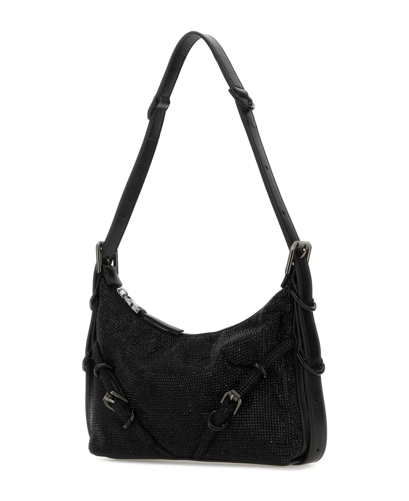 Black Fabric Mini Voyou Shoulder Bag - 2