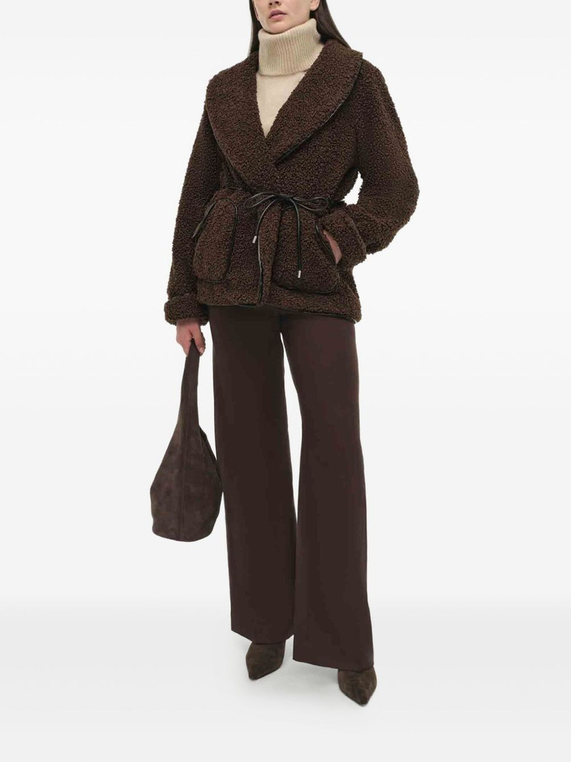 SIMKHAI tie-waist fleece jacket coat outlook